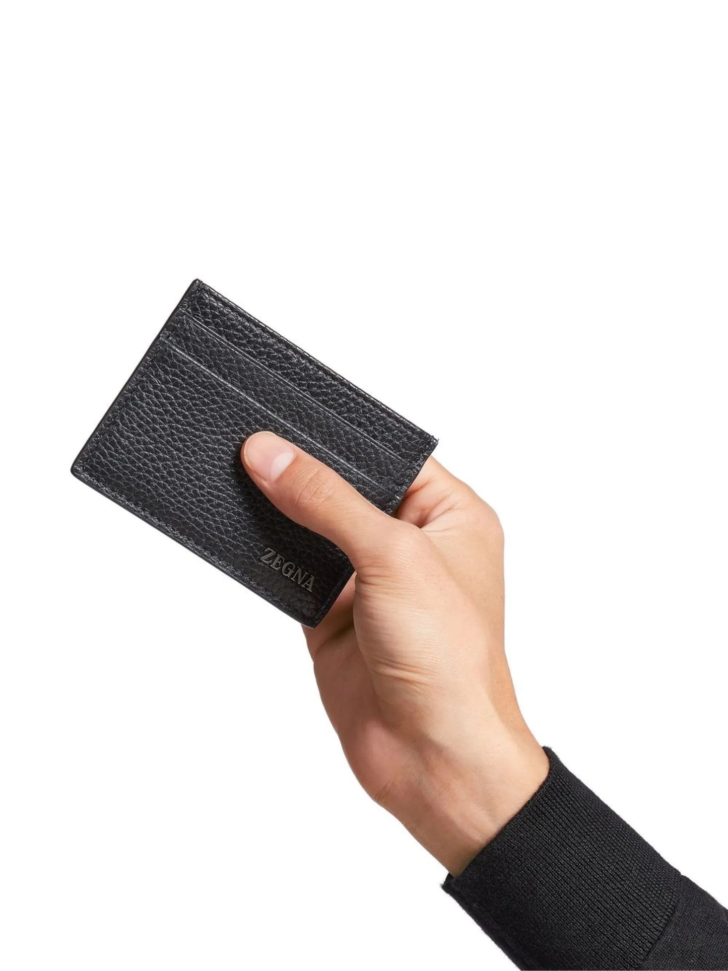 logo-plaque leather card holder