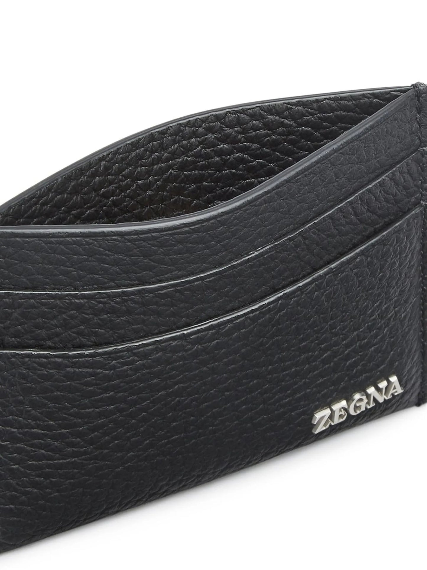 logo-plaque leather card holder
