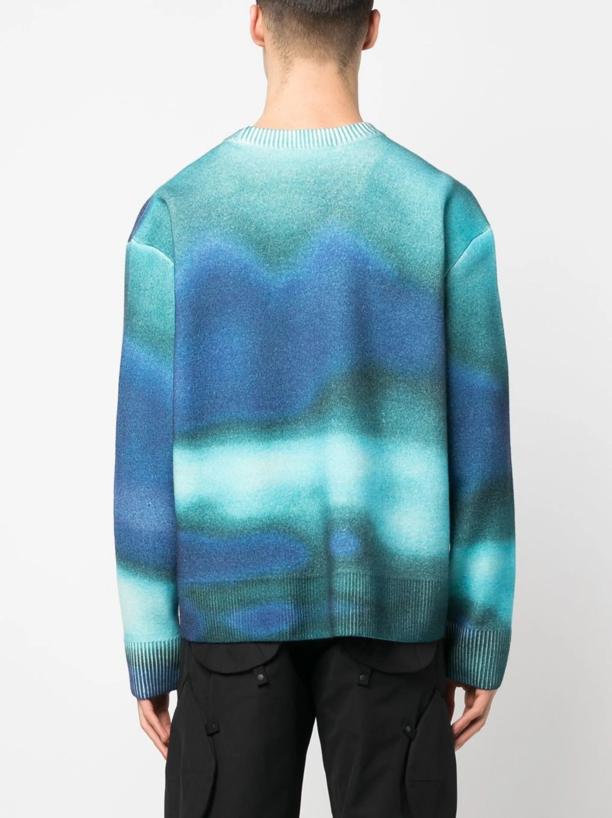 logo-embroidered tie-dye jumper