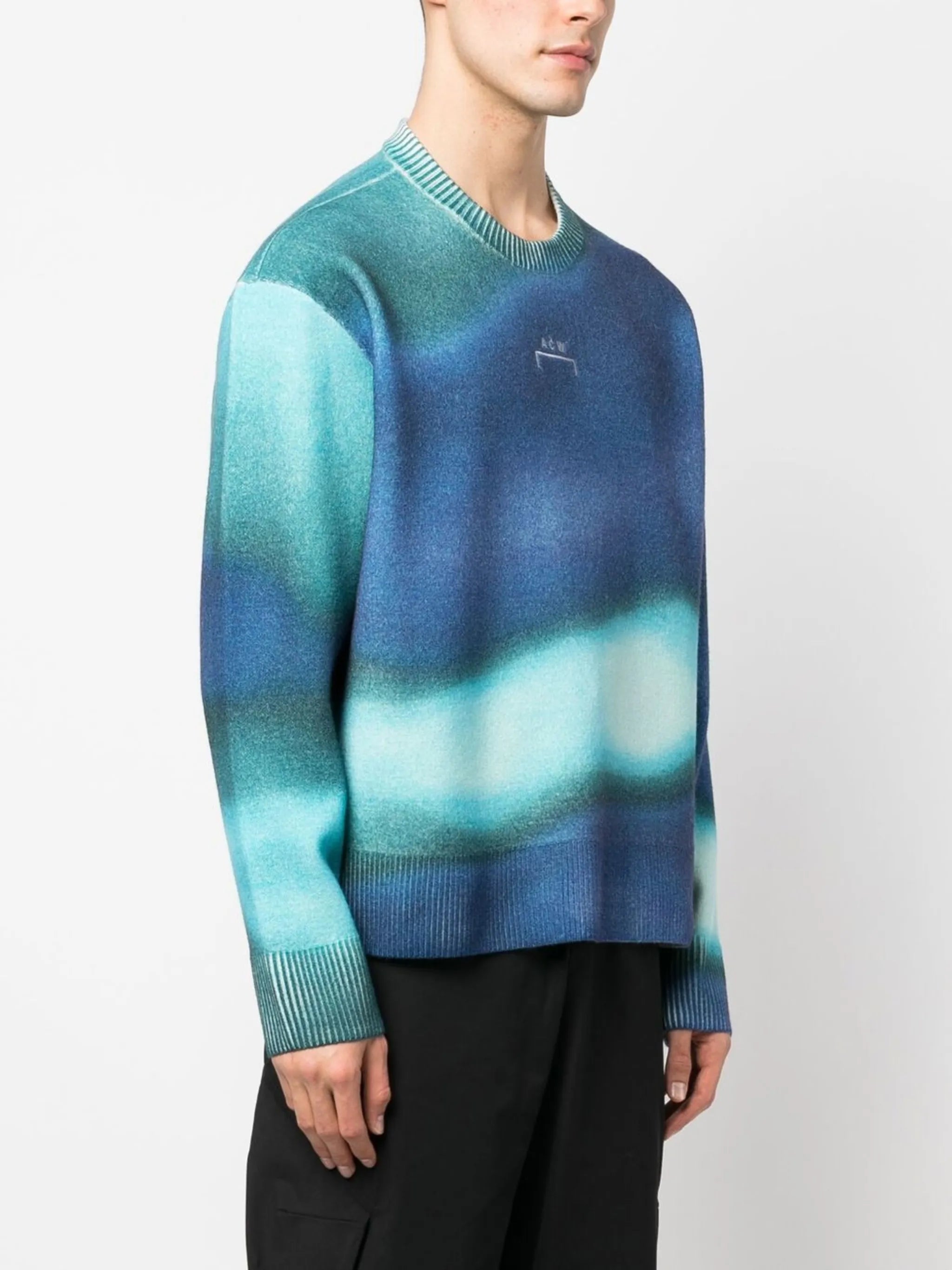 logo-embroidered tie-dye jumper