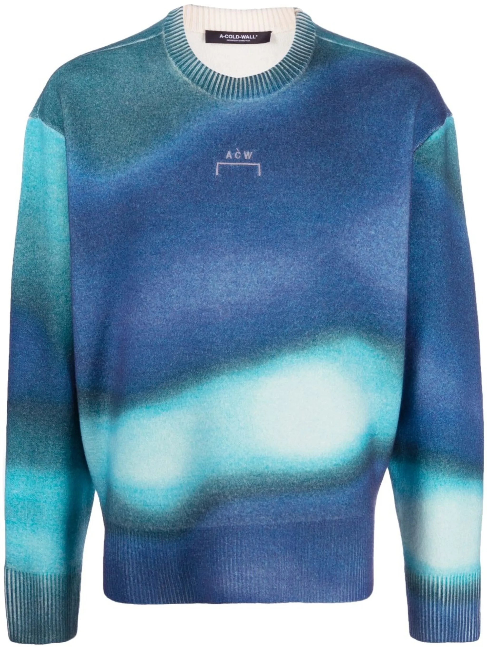 logo-embroidered tie-dye jumper