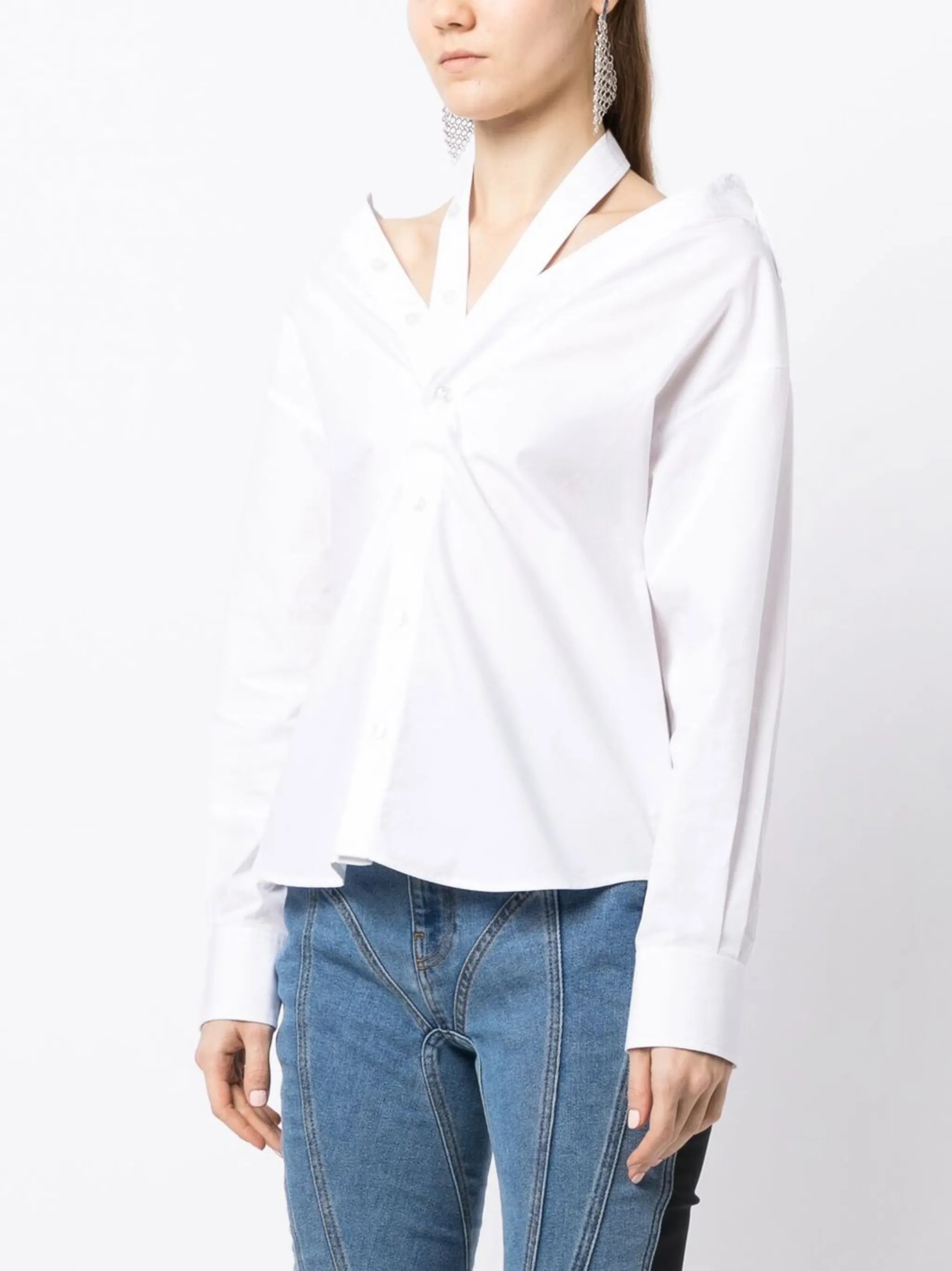 cut-out cotton shirt