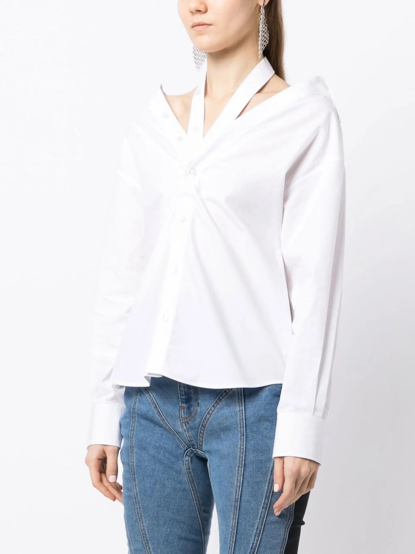 cut-out cotton shirt