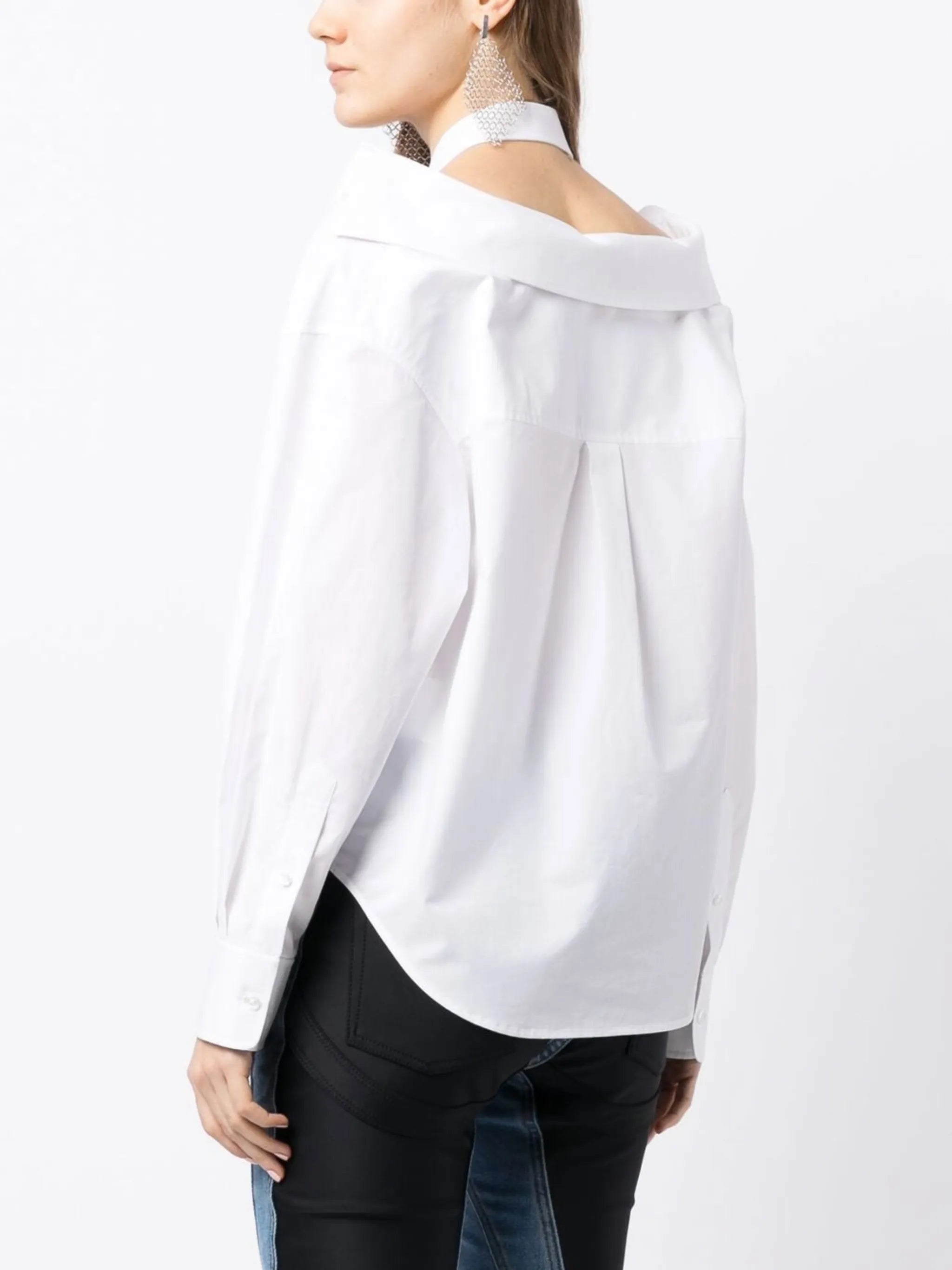 cut-out cotton shirt