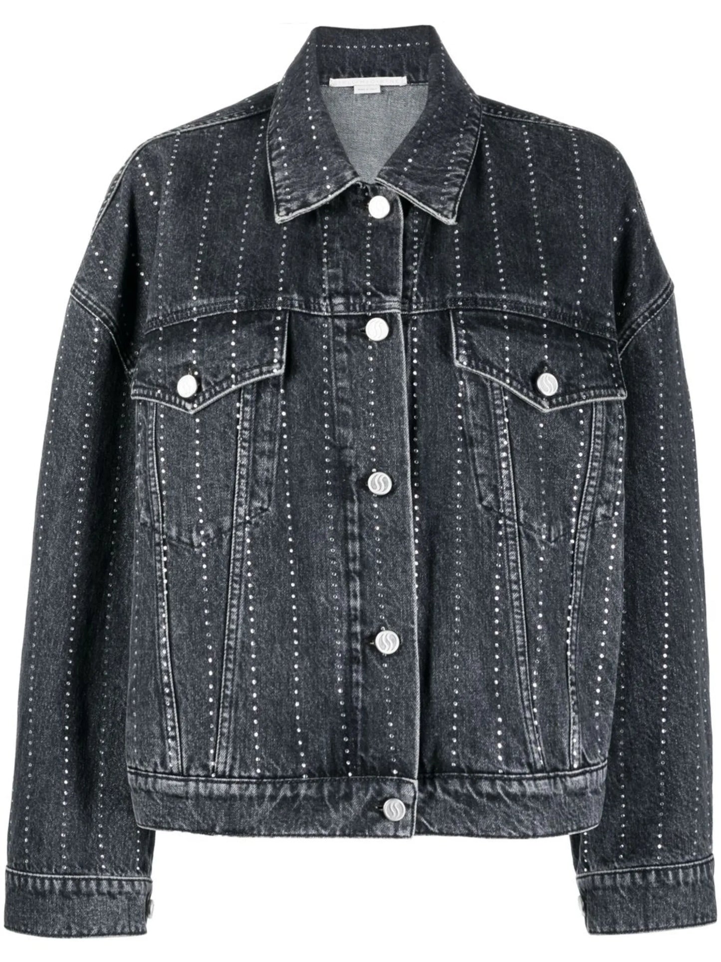 crystal-embellished denim jacket