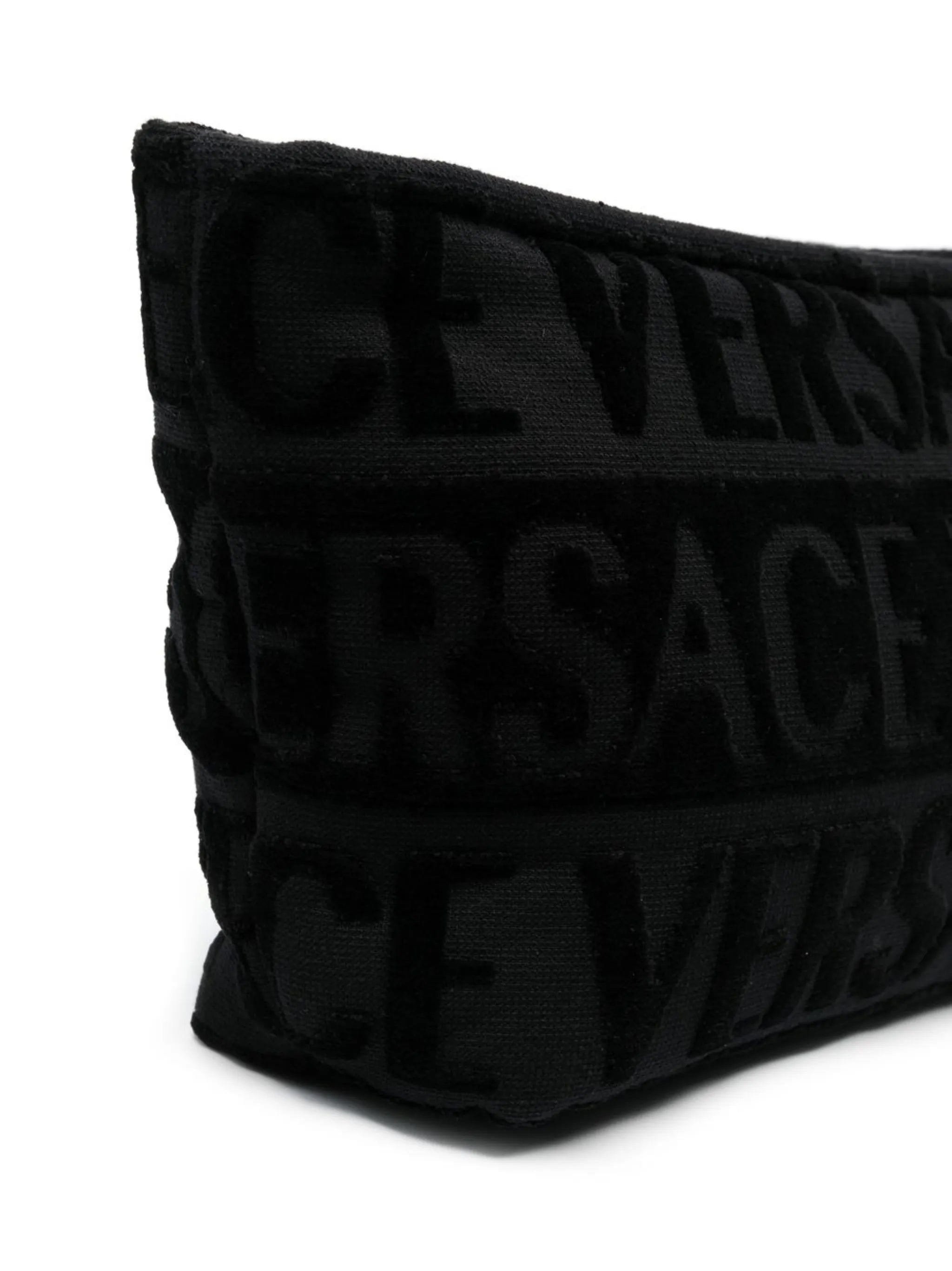 flocked-logo wash bag