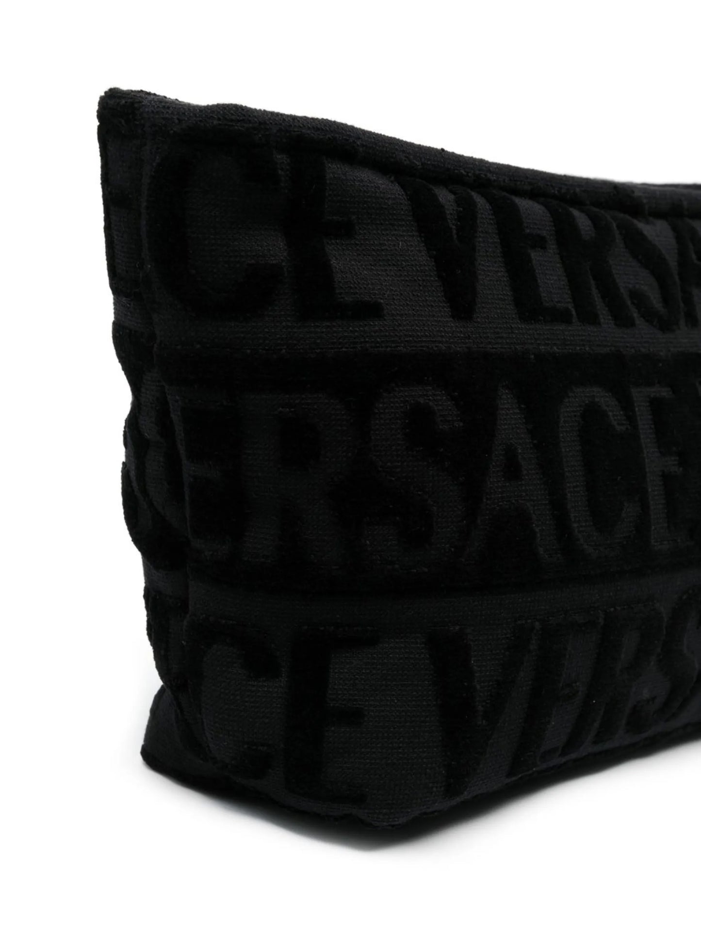 flocked-logo wash bag