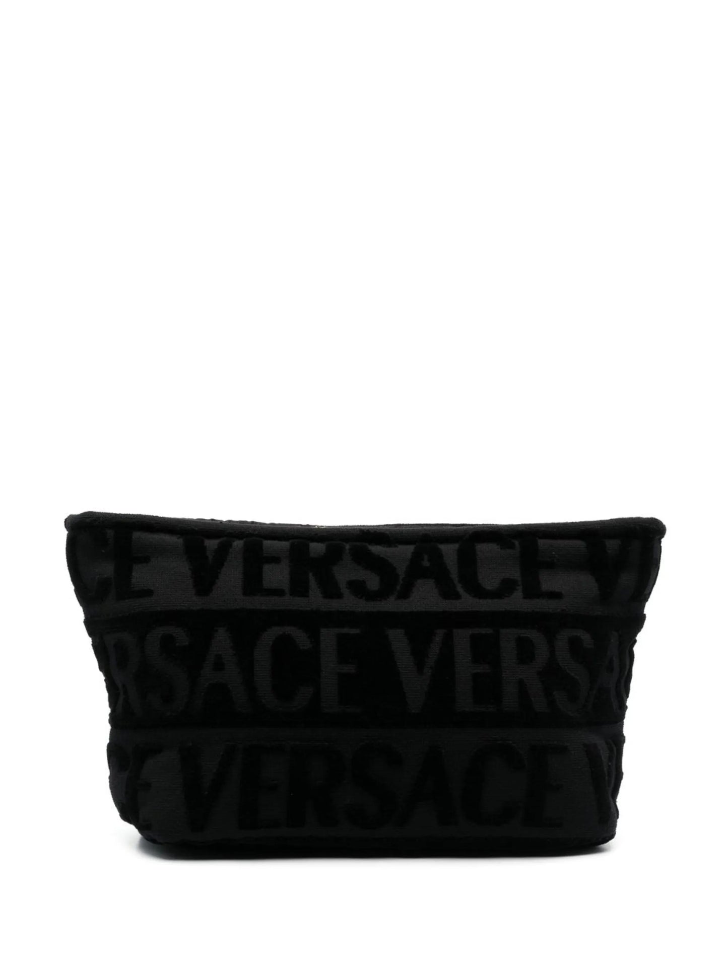 flocked-logo wash bag