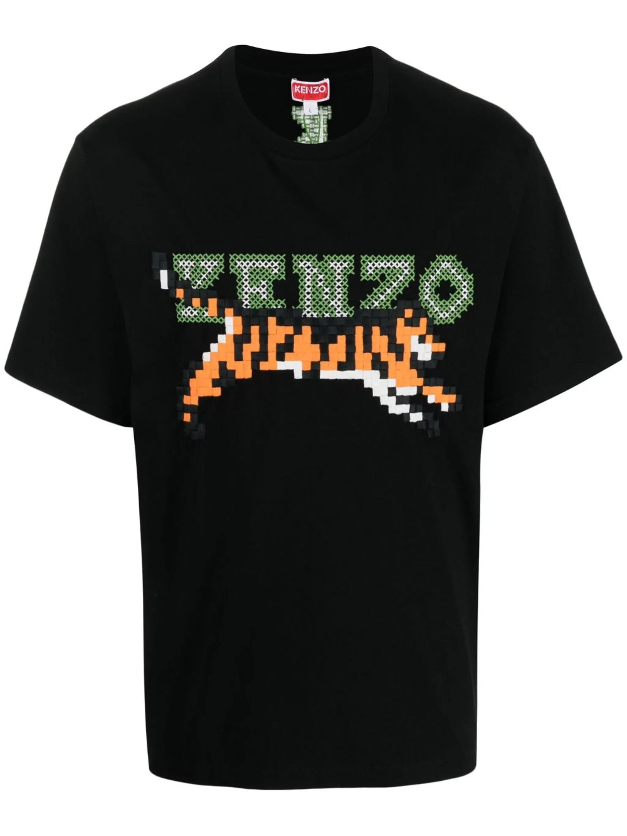 pixel logo-embroidered T-shirt
