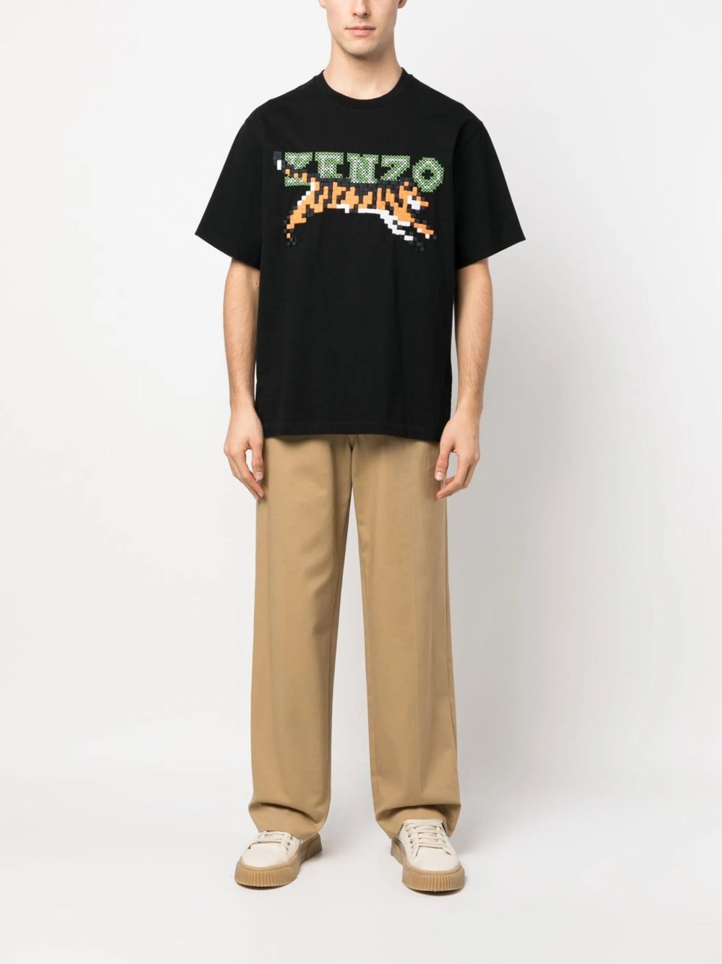 pixel logo-embroidered T-shirt