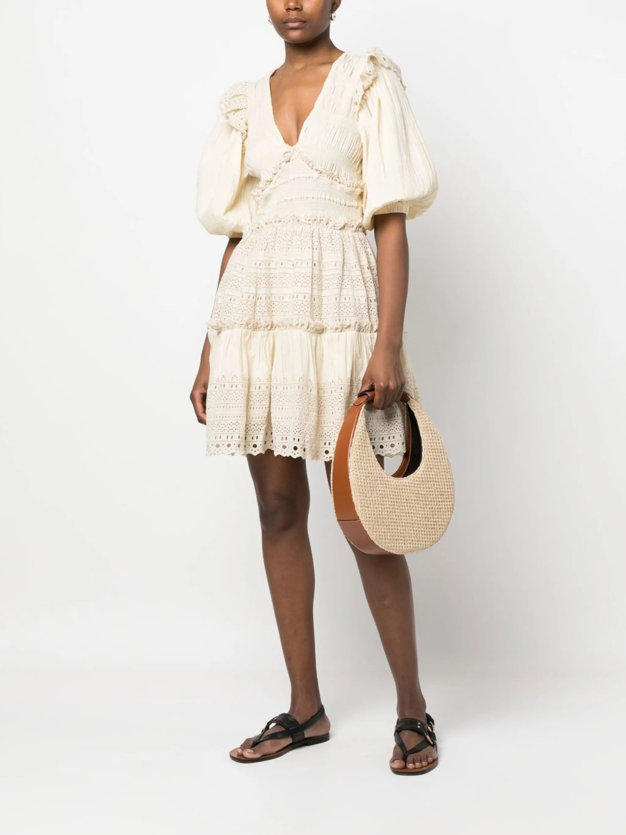 woven-raffia tote bag
