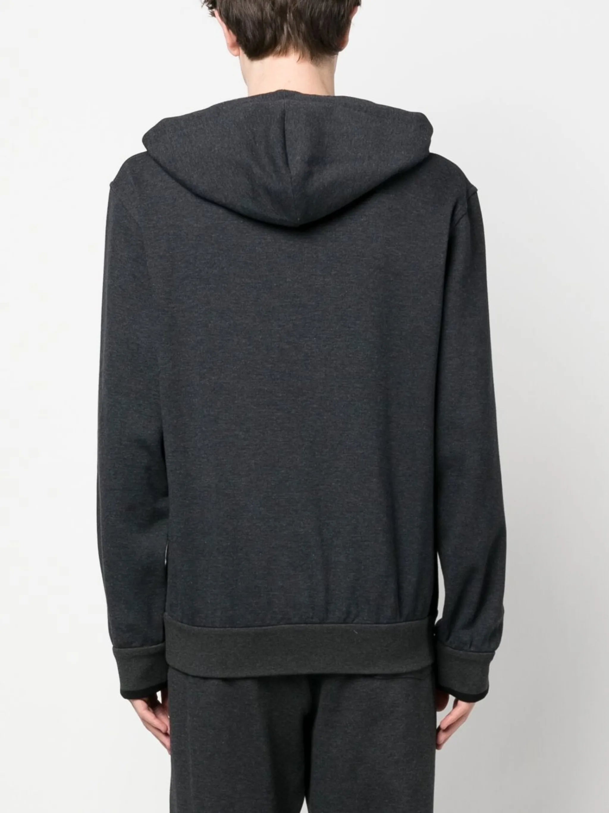 zip-up long-sleeved hoodie