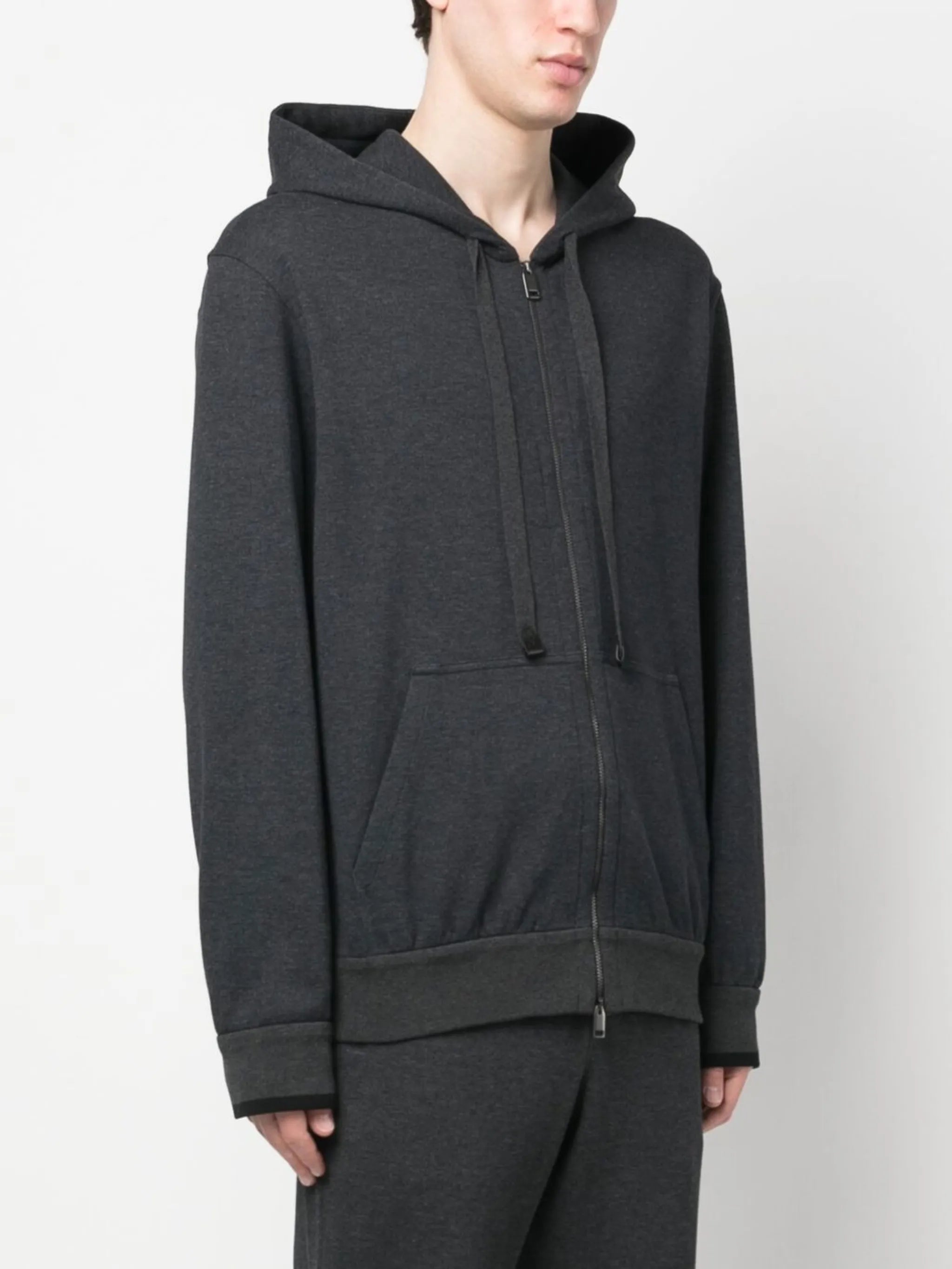 zip-up long-sleeved hoodie