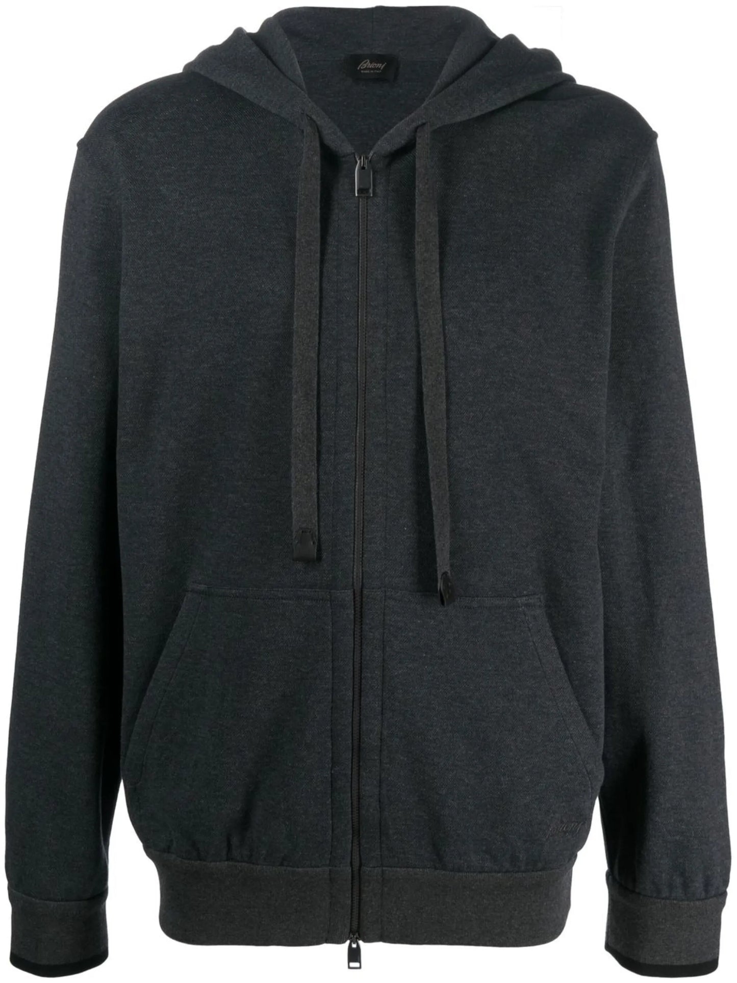 zip-up long-sleeved hoodie