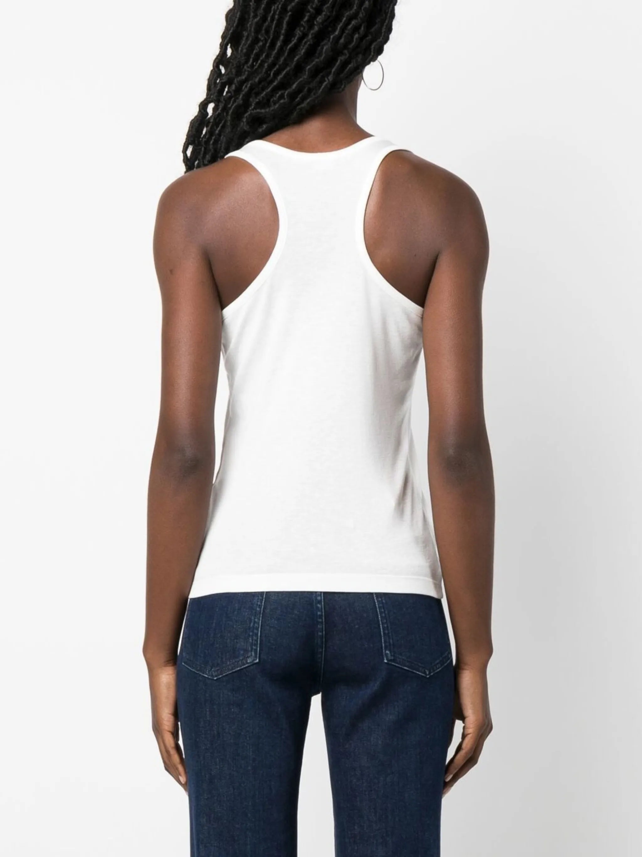 logo-print racerback top