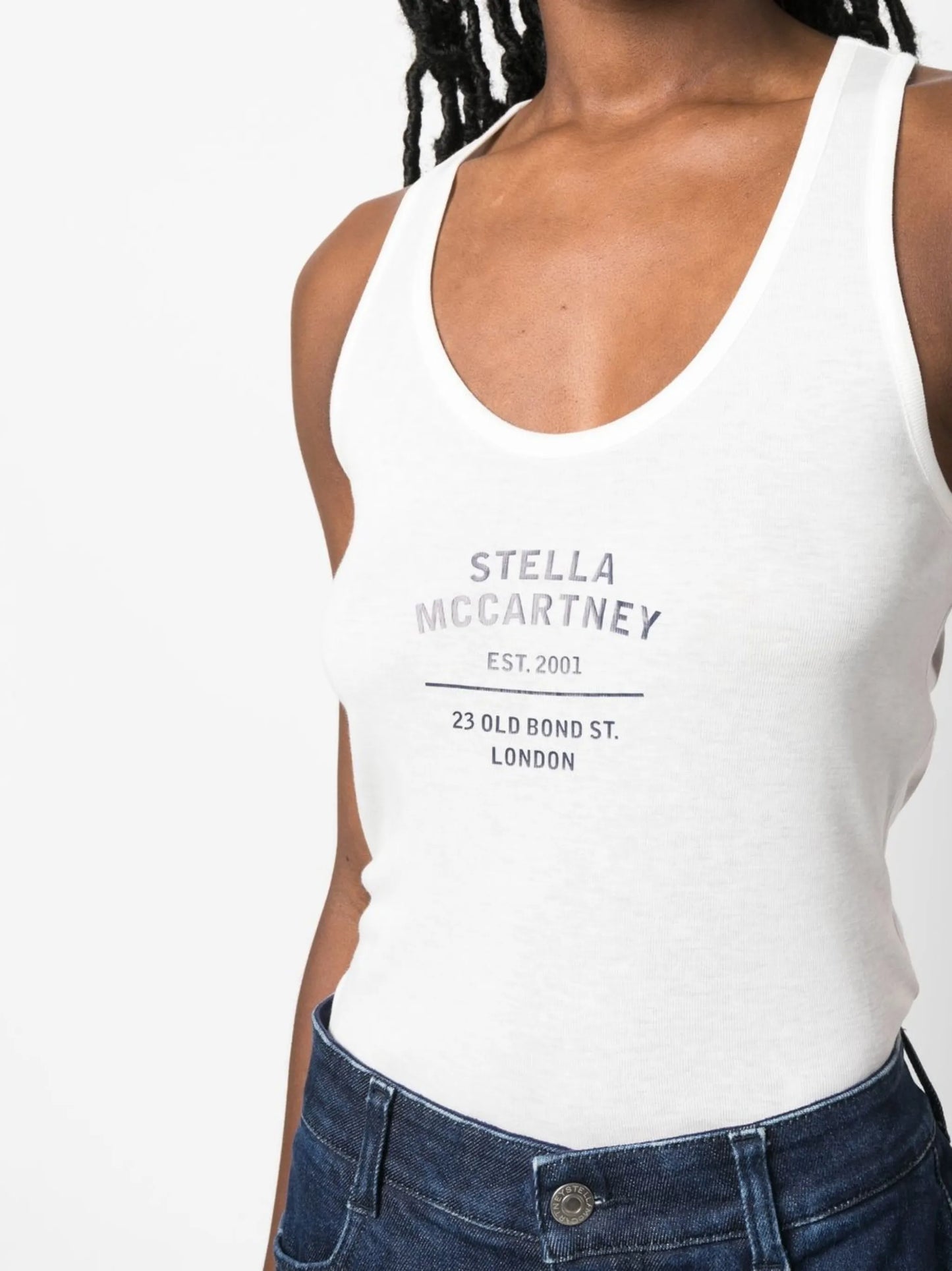 logo-print racerback top