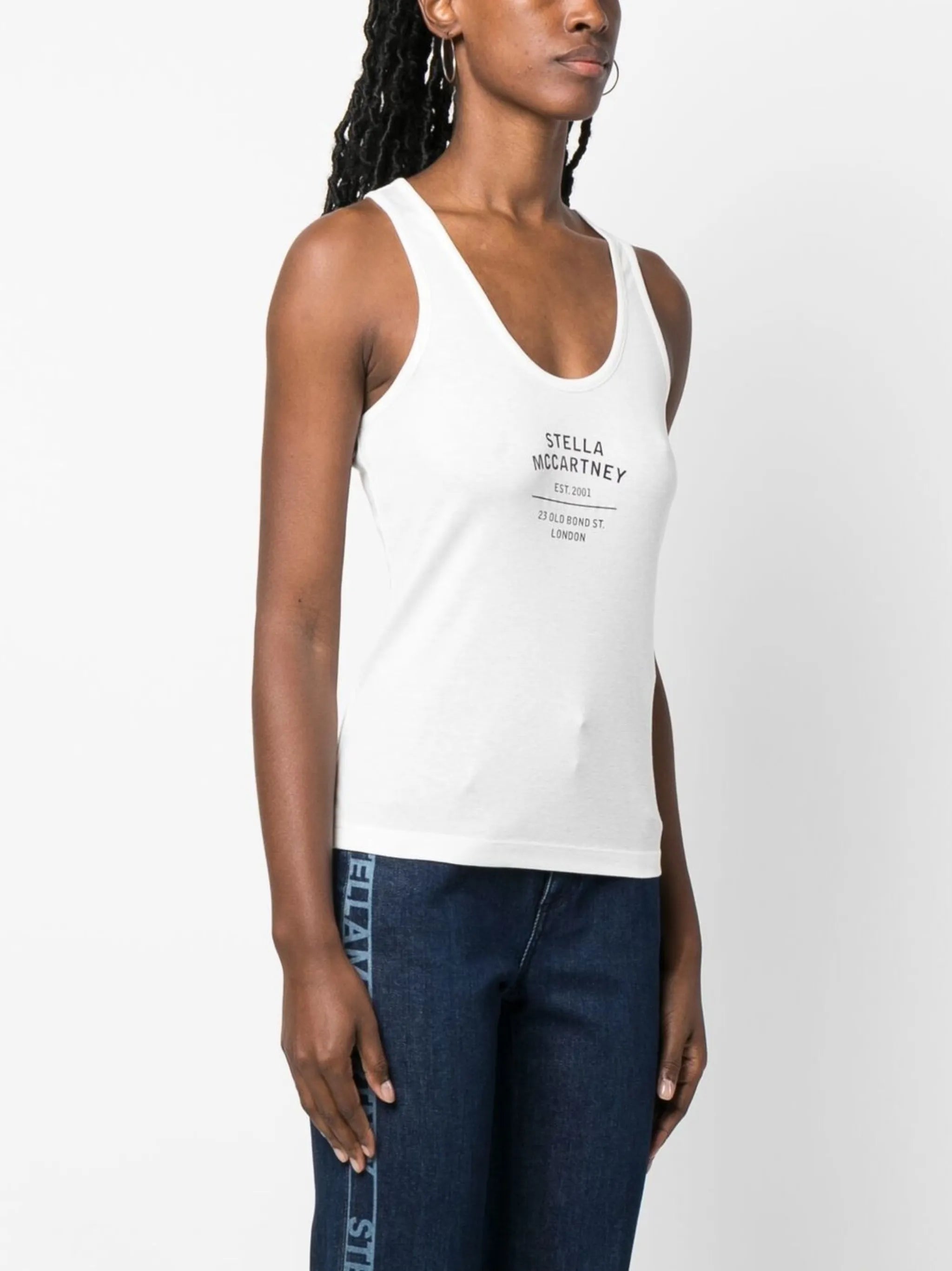 logo-print racerback top