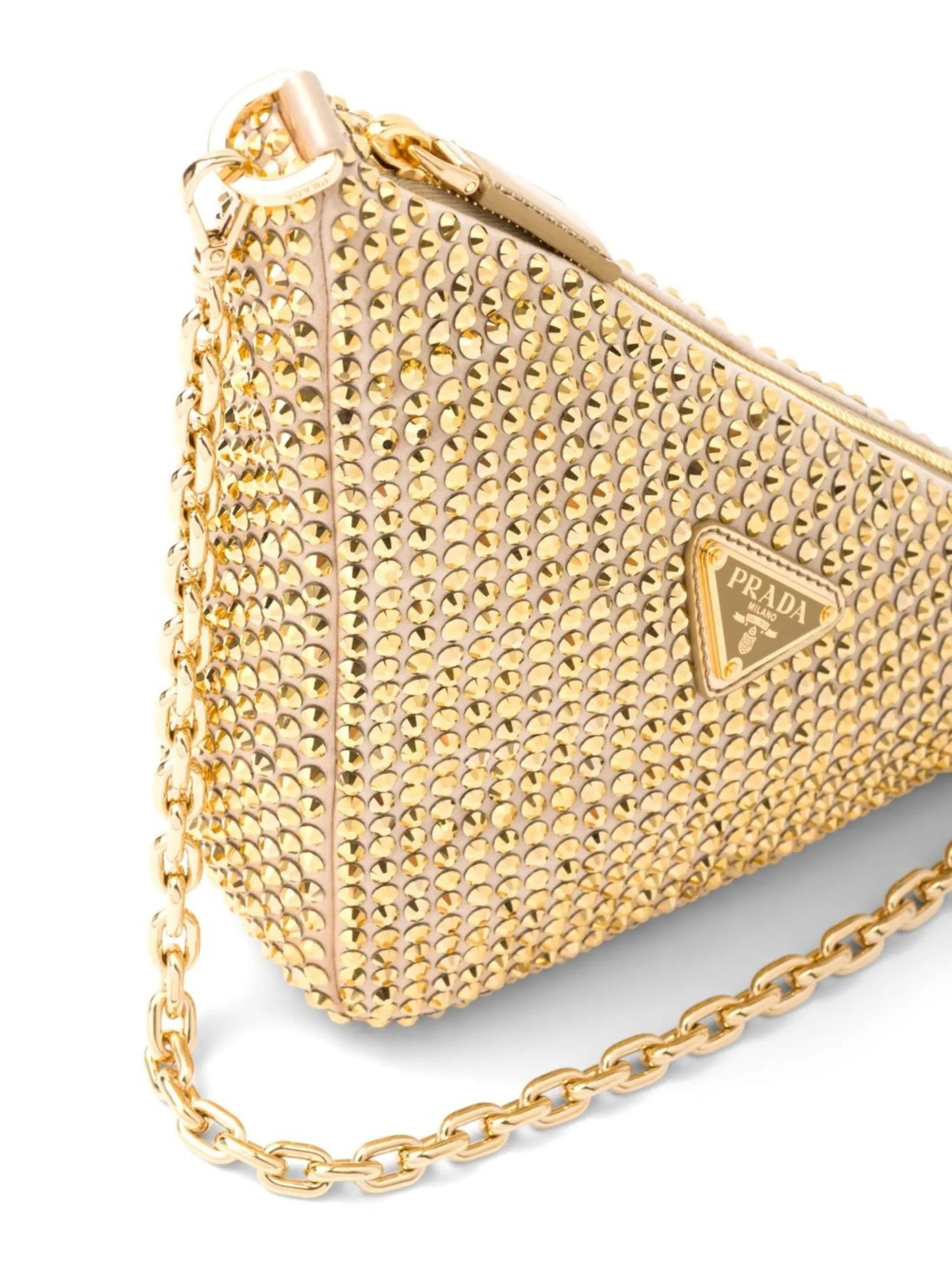 Prada Triangle crystal-embellished shoulder bag