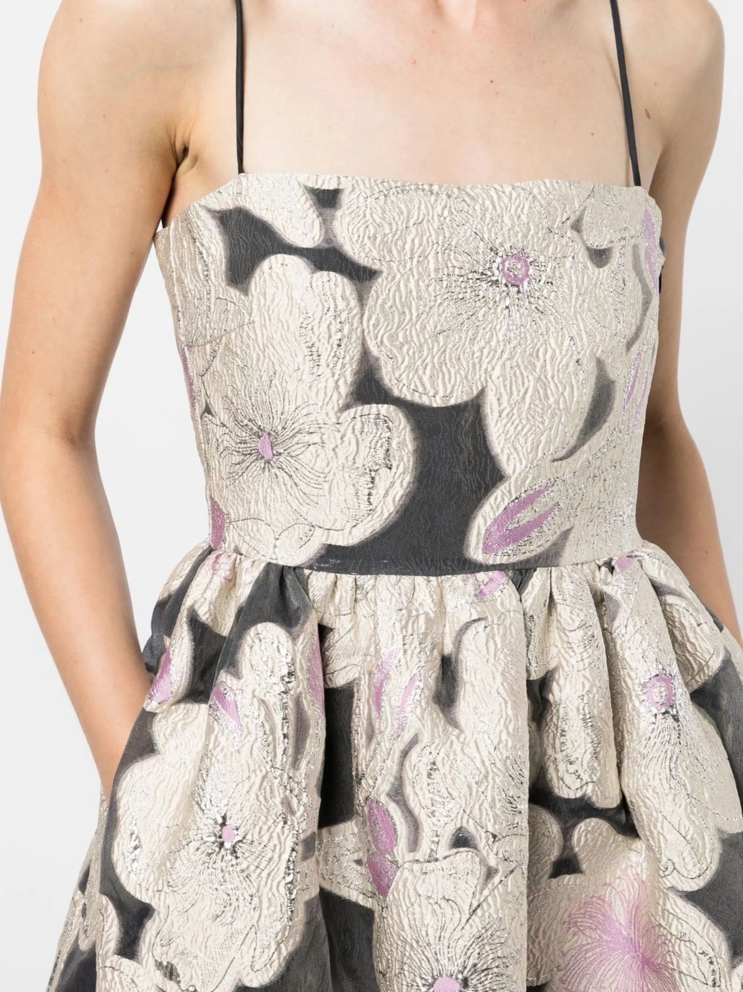 Anny voluminous jacquard midi dress