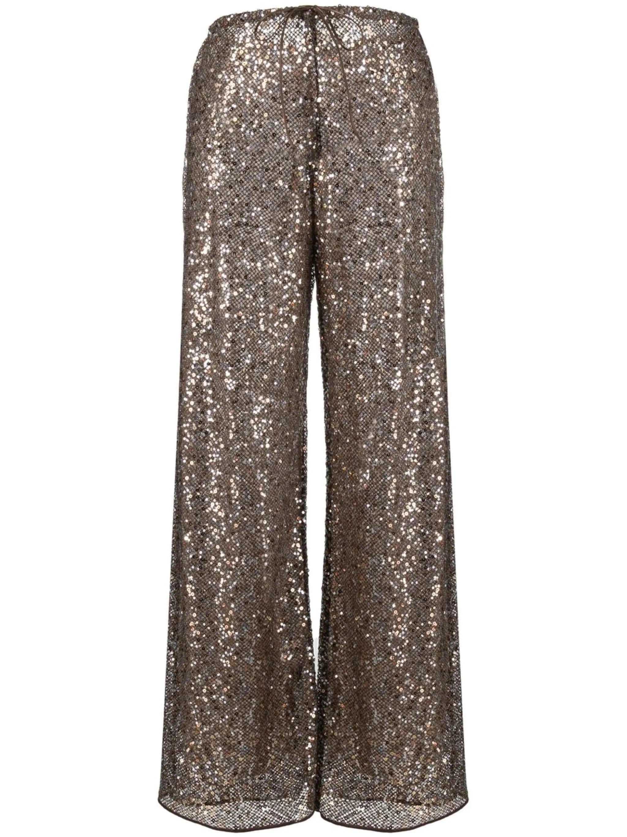 sequin flared trousers