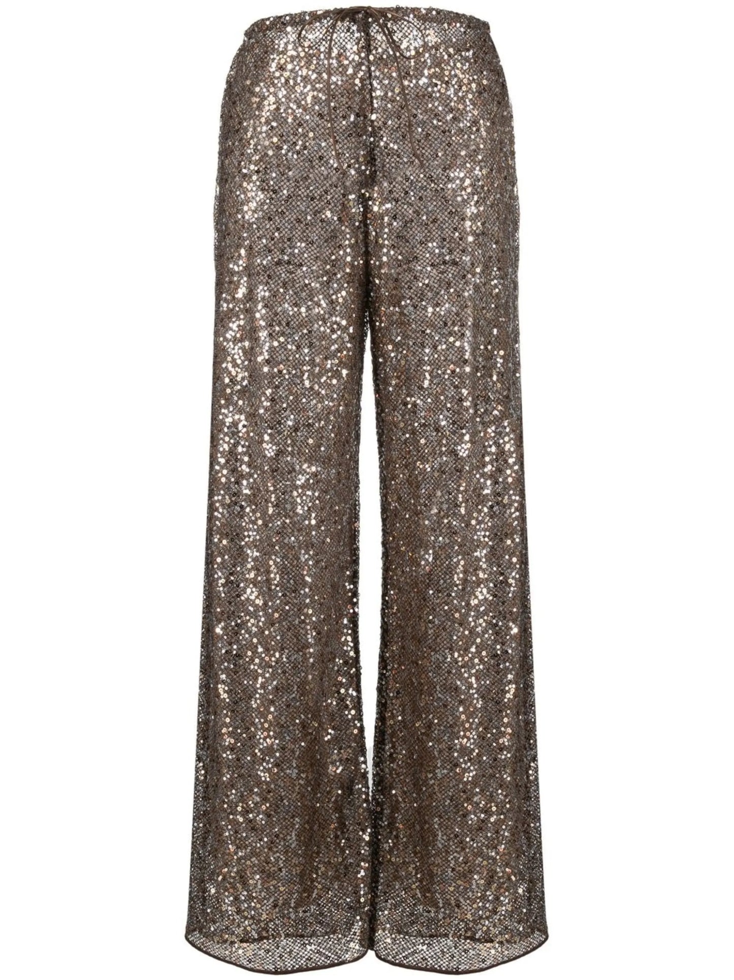 sequin flared trousers