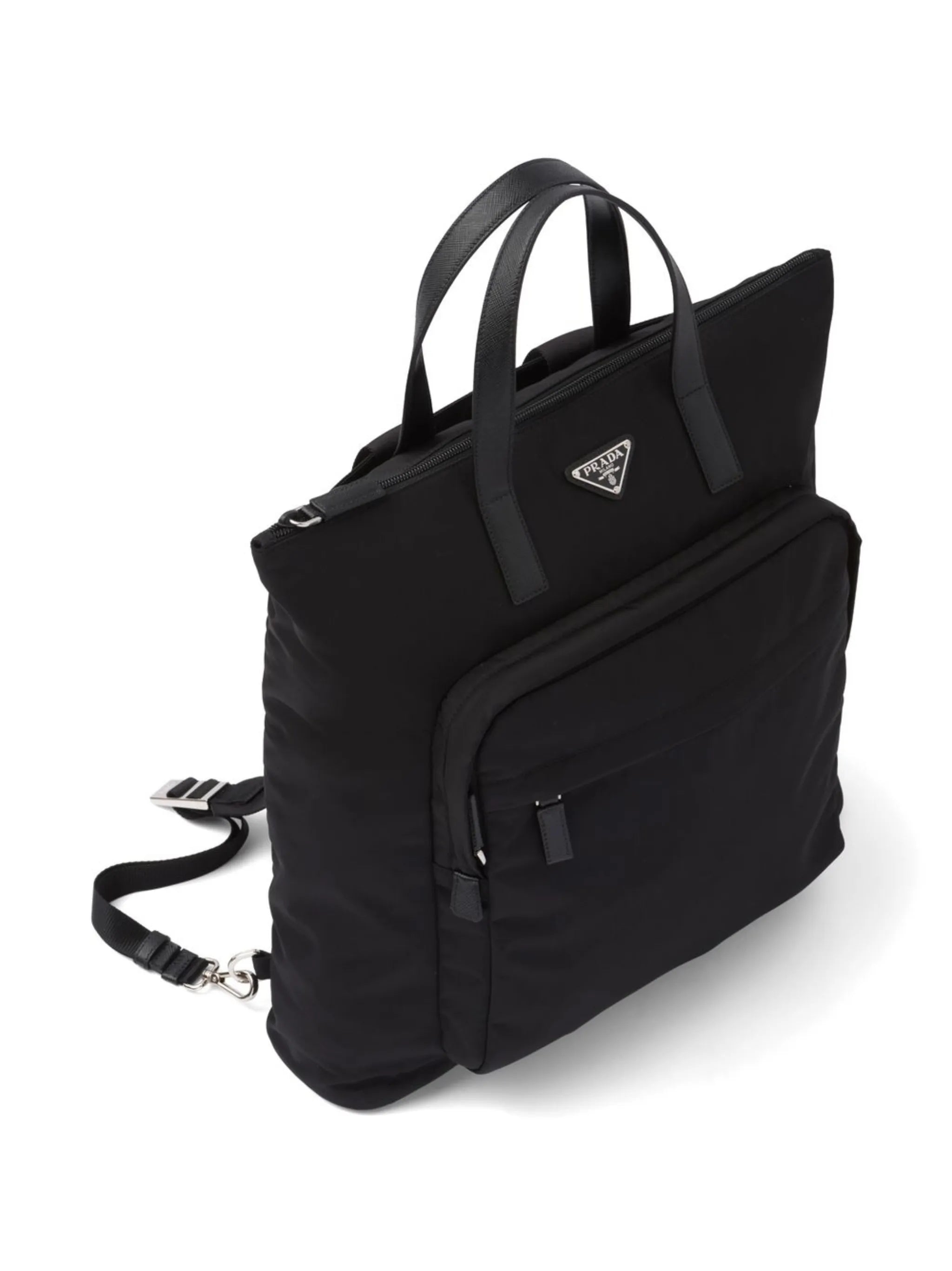 Re-Nylon logo-plaque tote bag