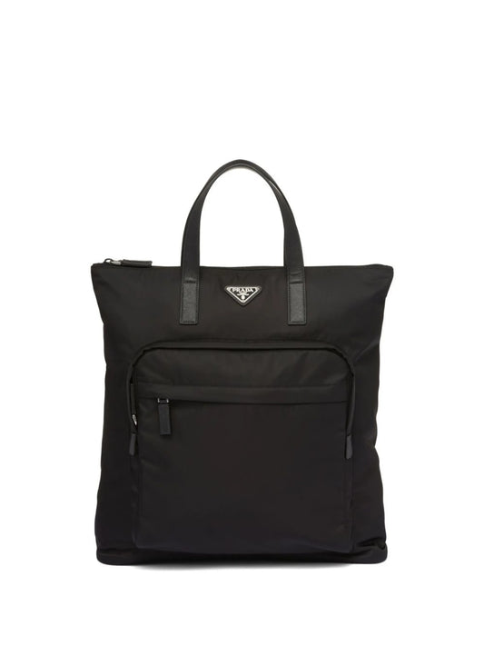 Re-Nylon logo-plaque tote bag