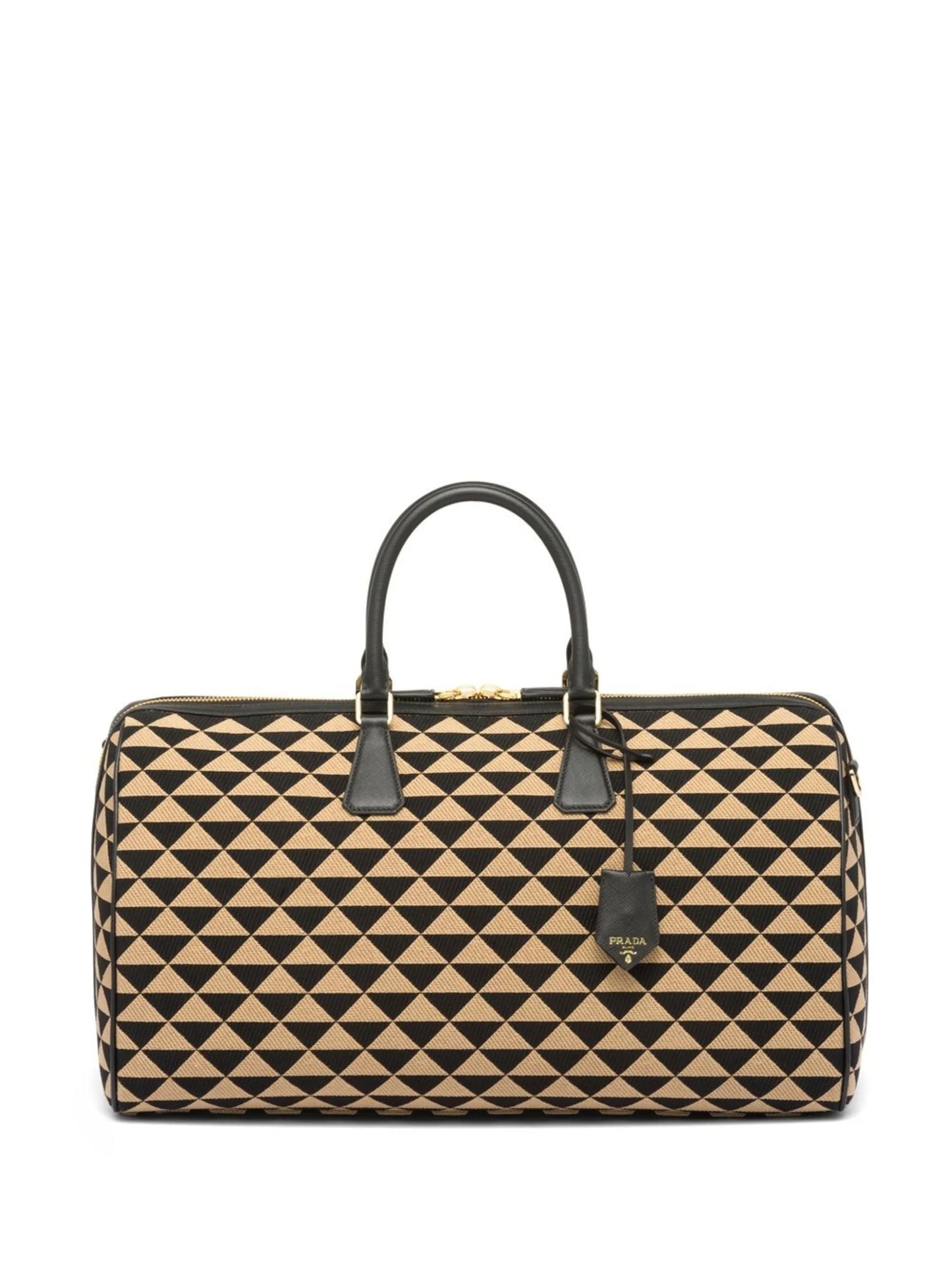 Symbole embroidered fabric travel bag