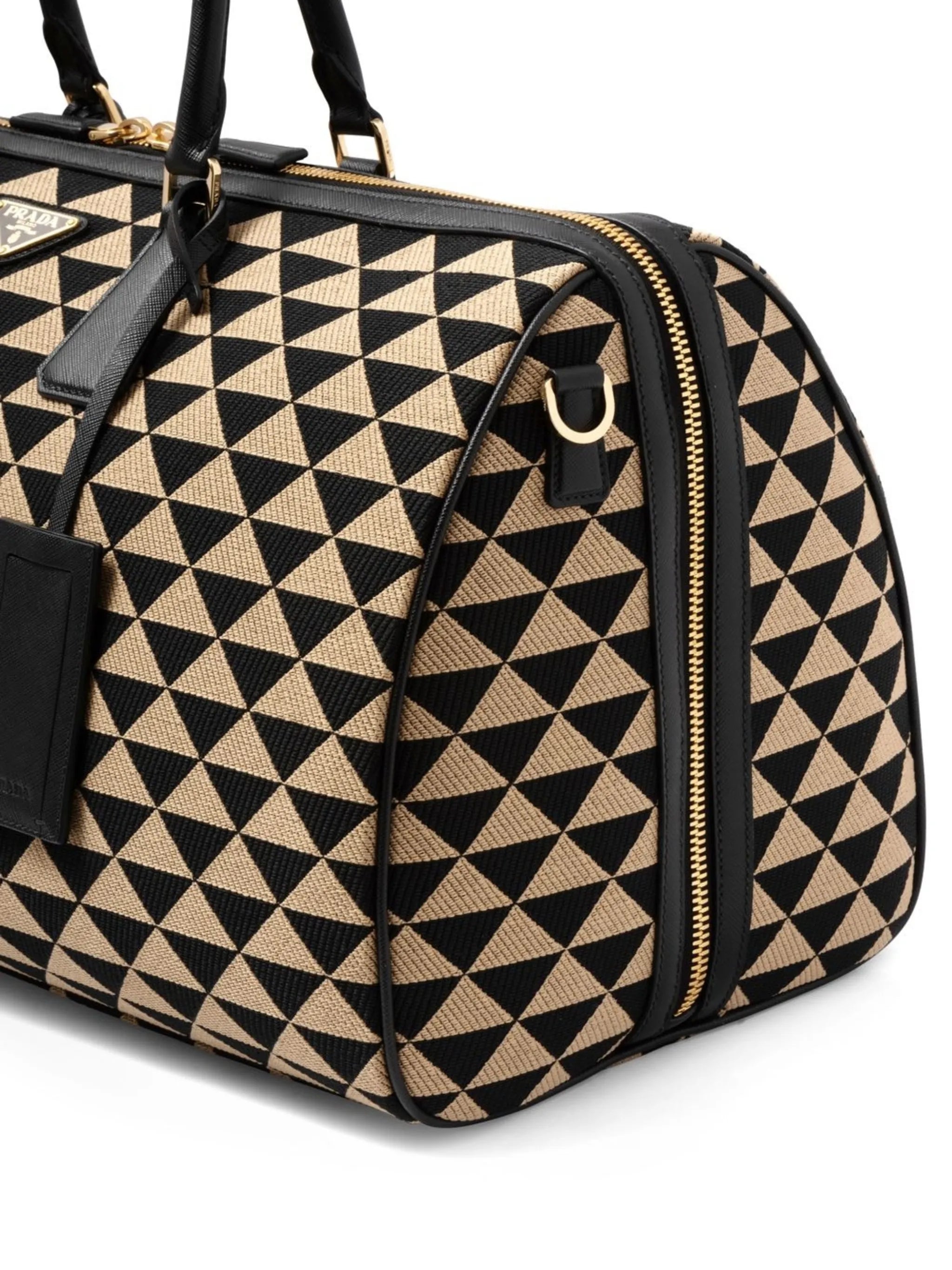 Symbole embroidered fabric travel bag
