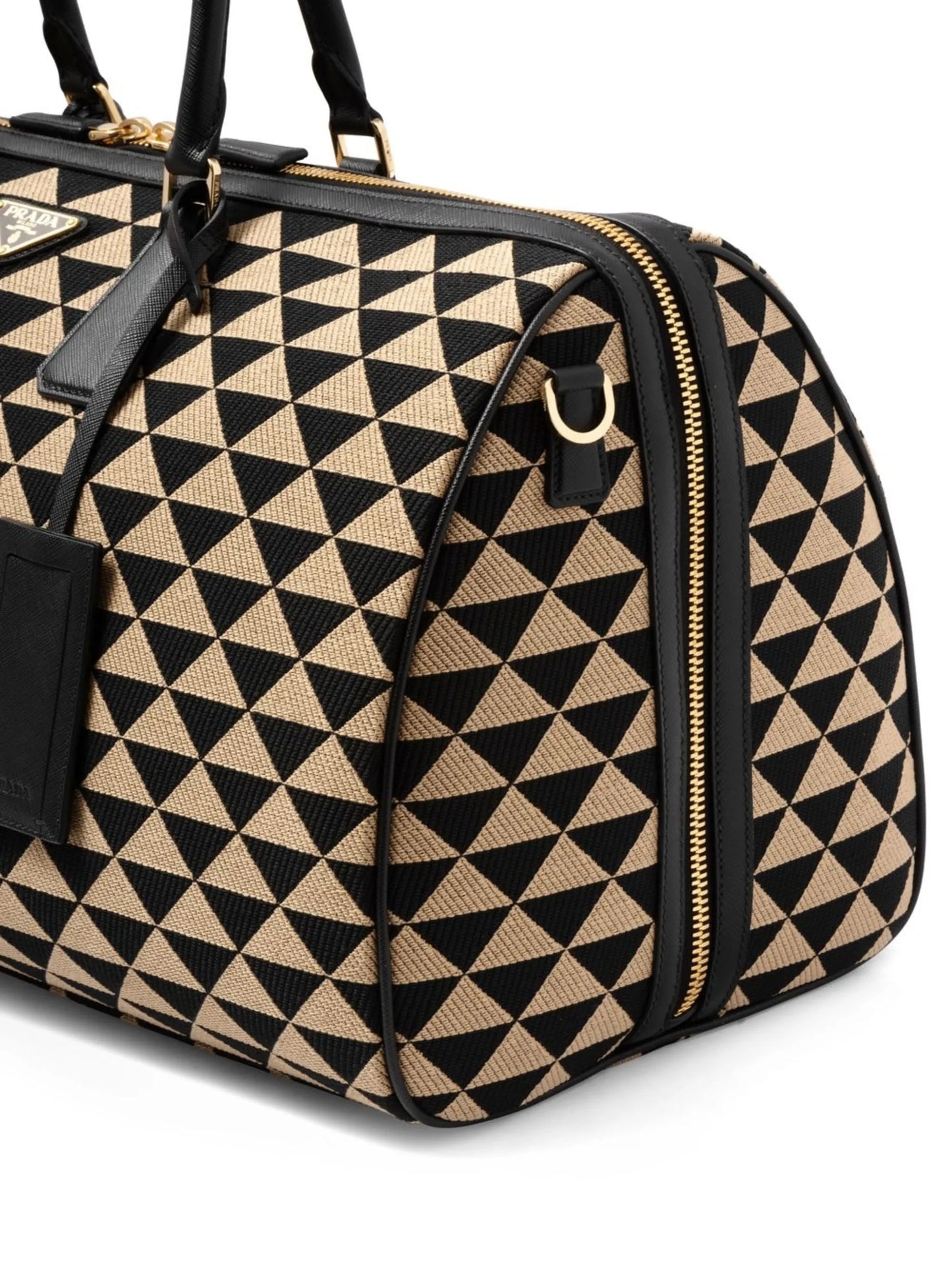 Symbole embroidered fabric travel bag