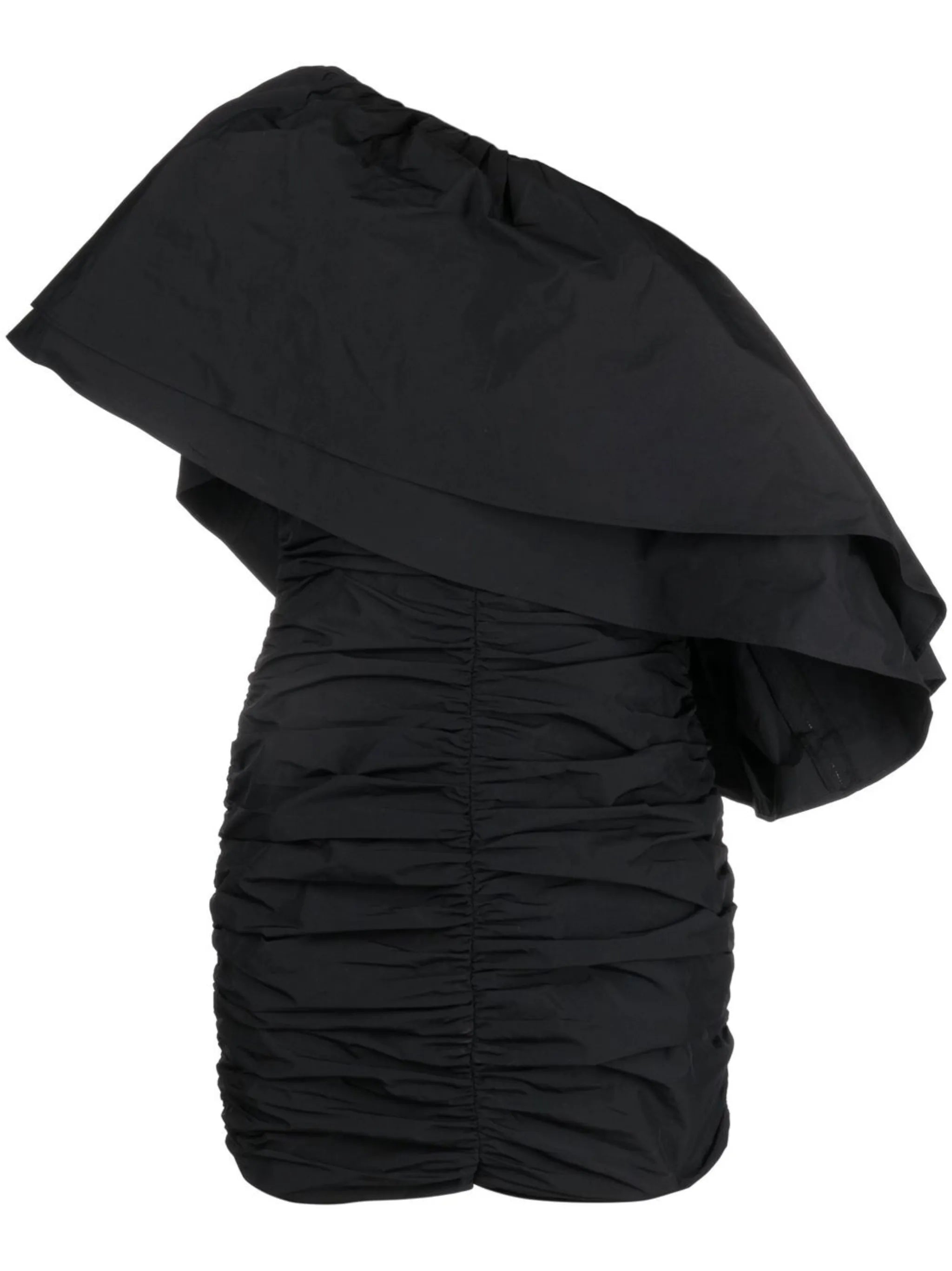 Taft pleated one-shoulder mini dress
