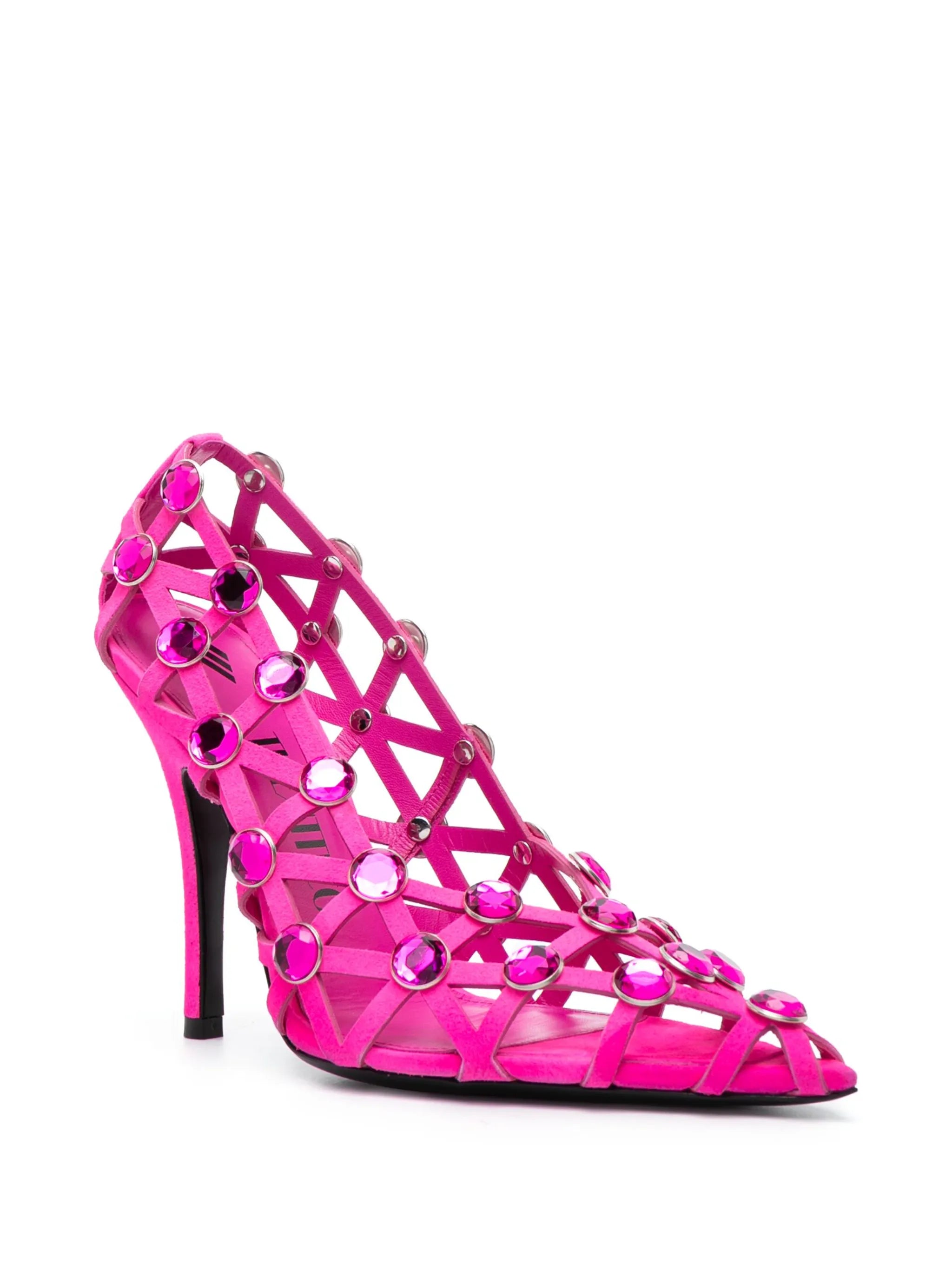 Grid 105mm rhinestone-embellished pumpss