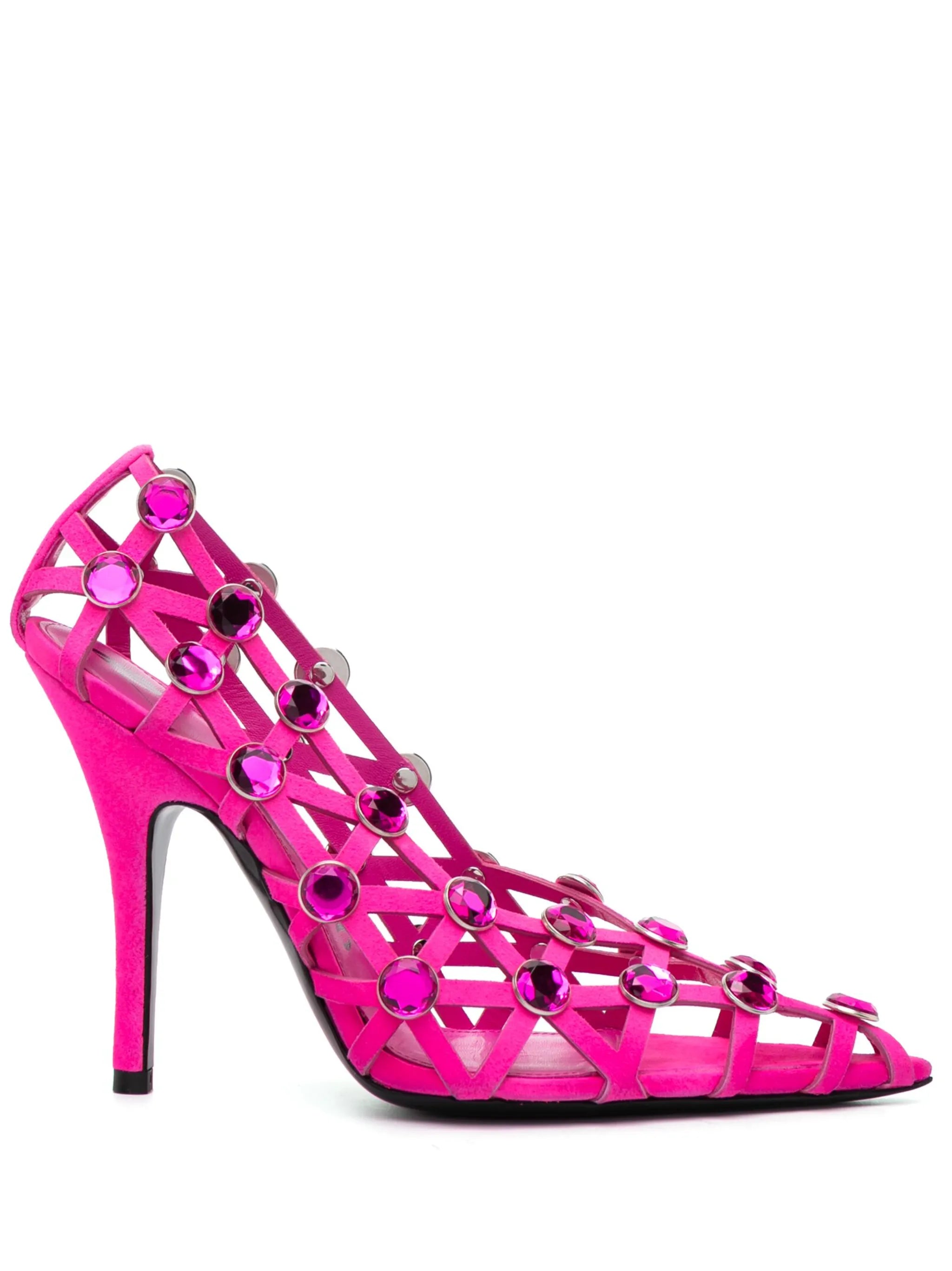 Grid 105mm rhinestone-embellished pumpss