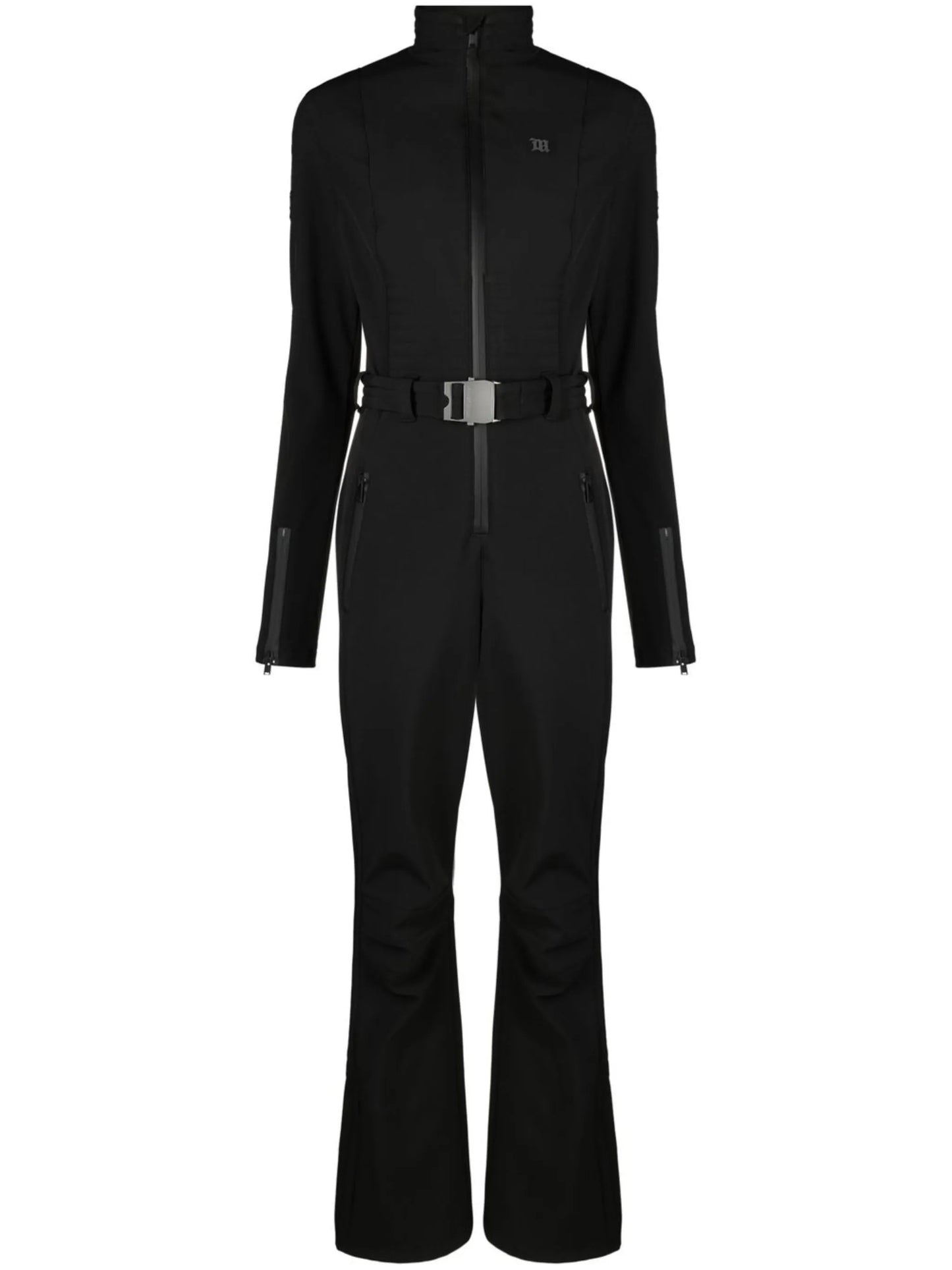 logo-printed belted neoprene ski jumpsuit
