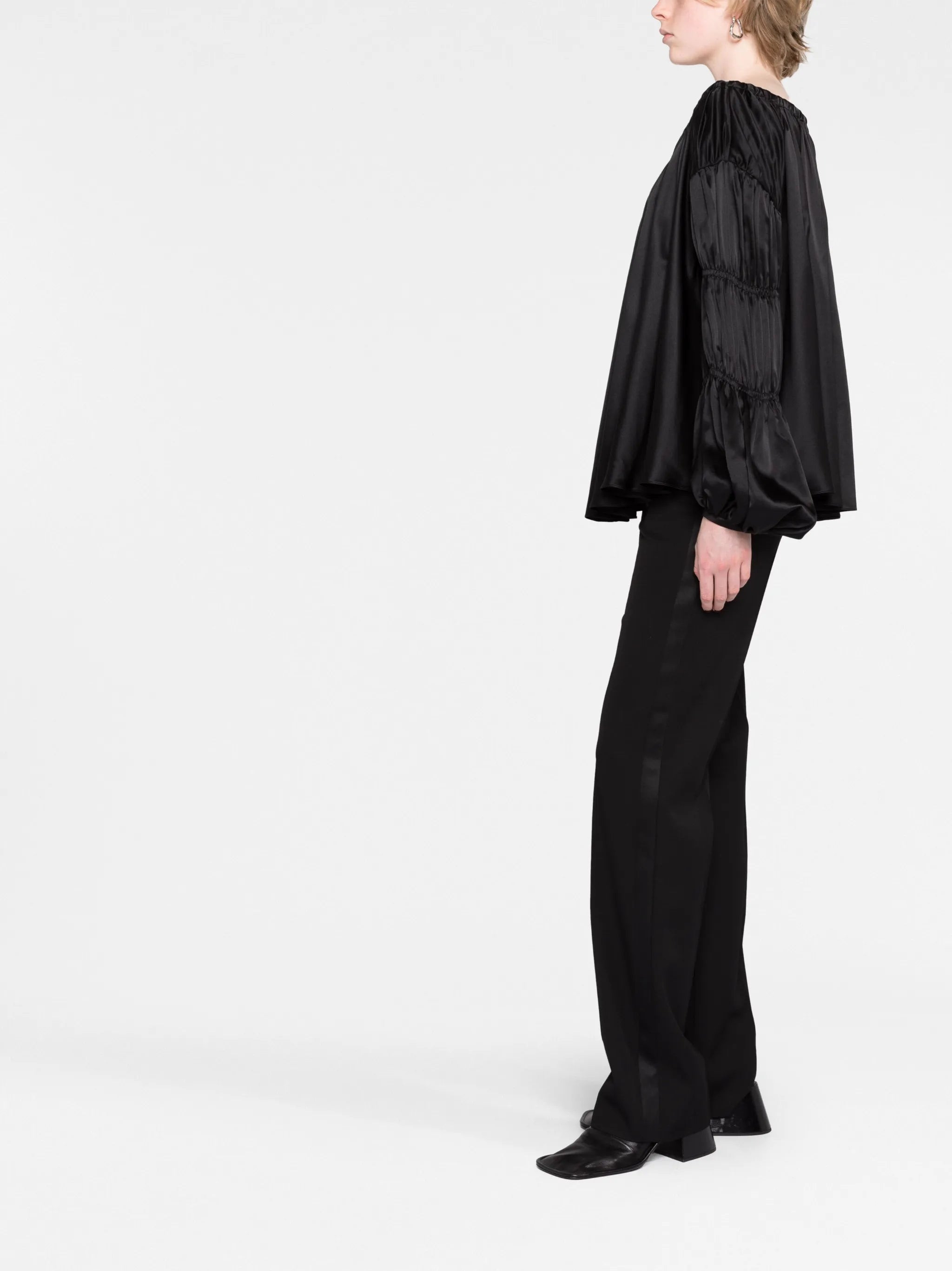 Lenny scoop-neck silk blouse