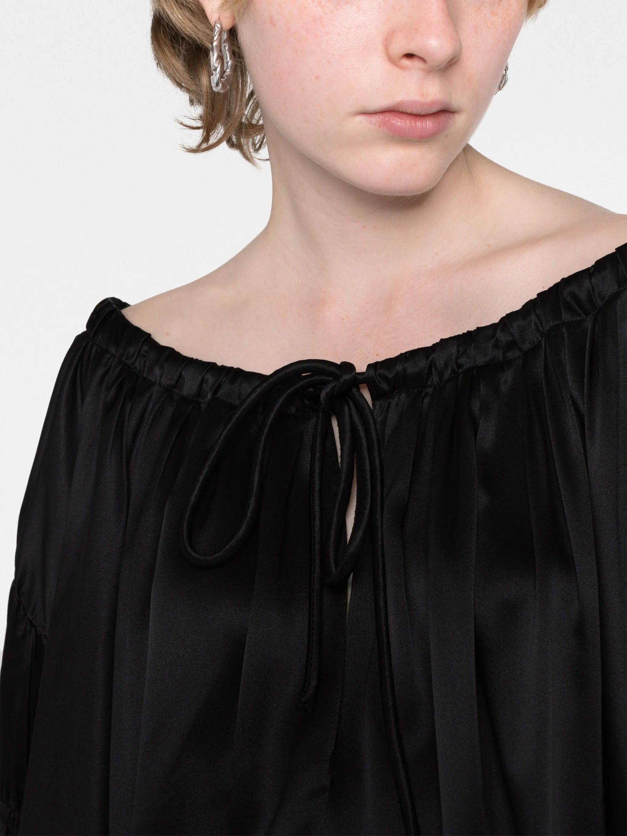 Lenny scoop-neck silk blouse