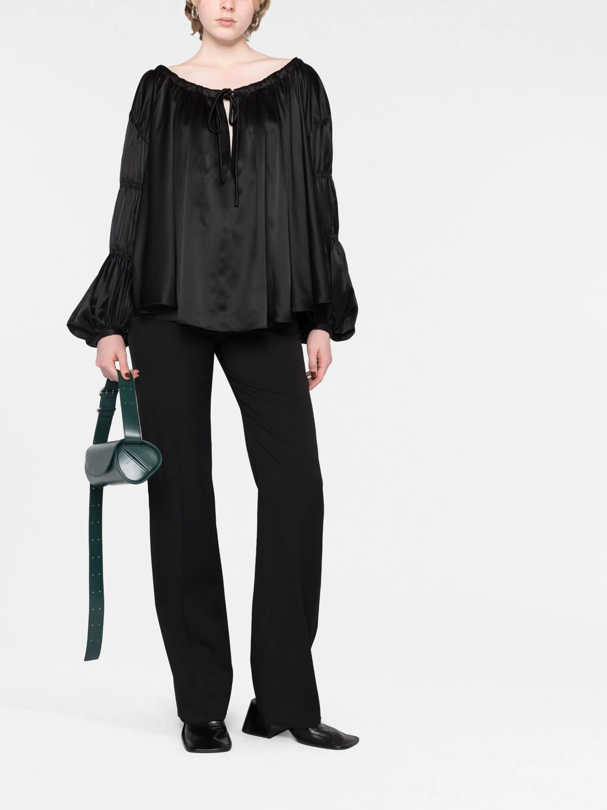 Lenny scoop-neck silk blouse