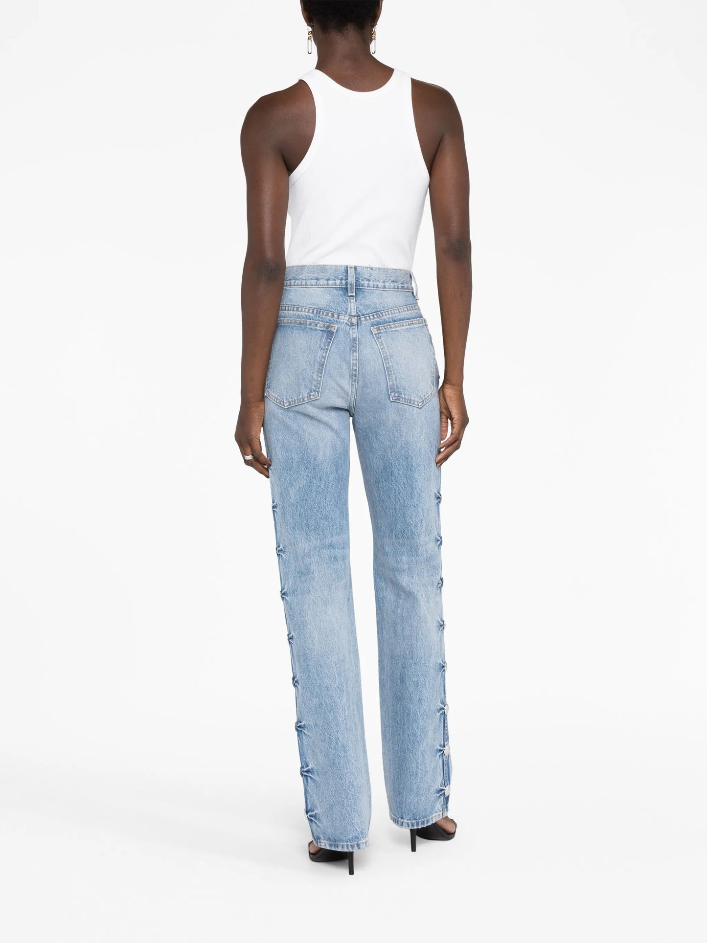 Danielle studded straight-leg jeans