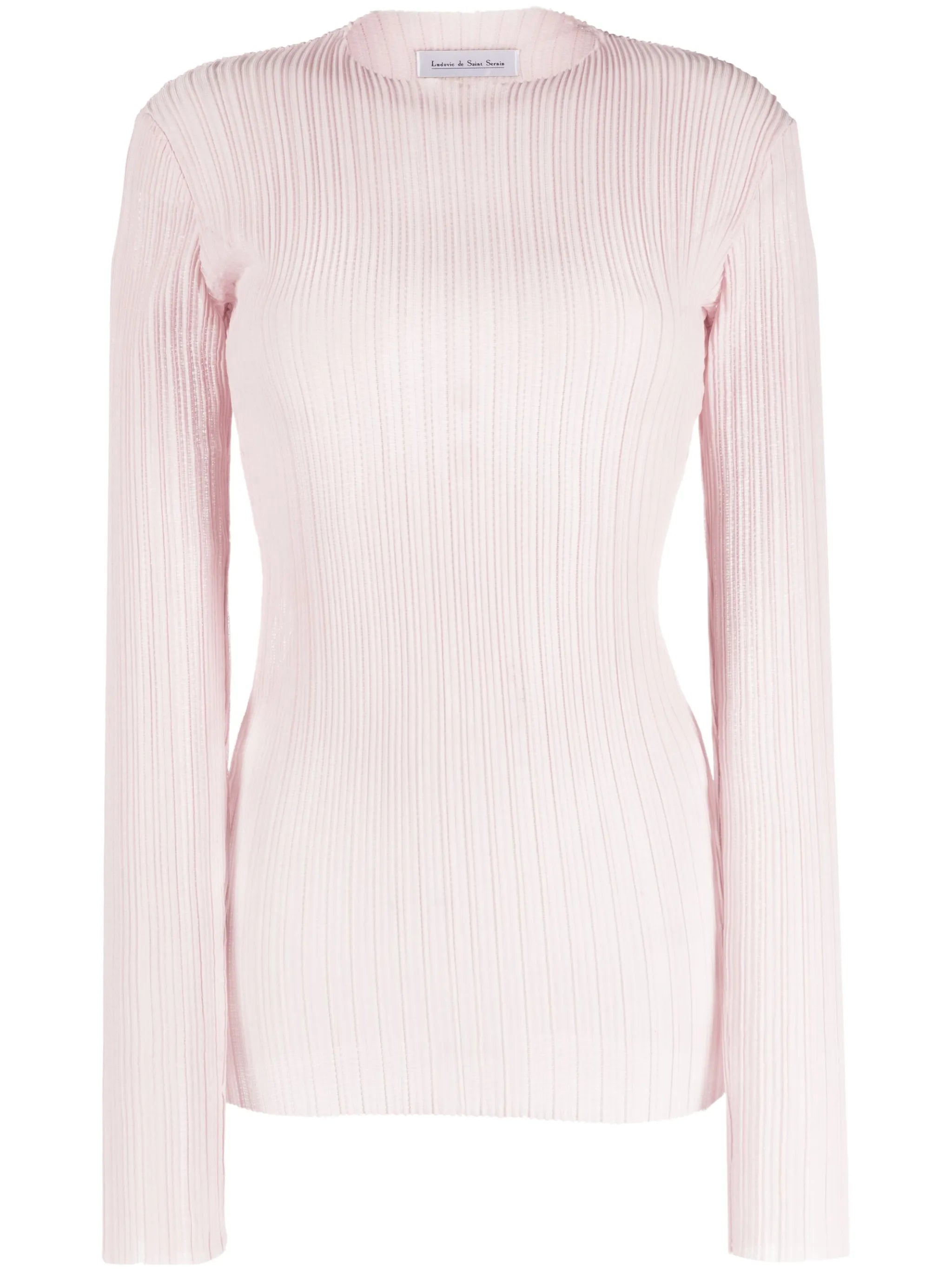 pleated long-sleeve top