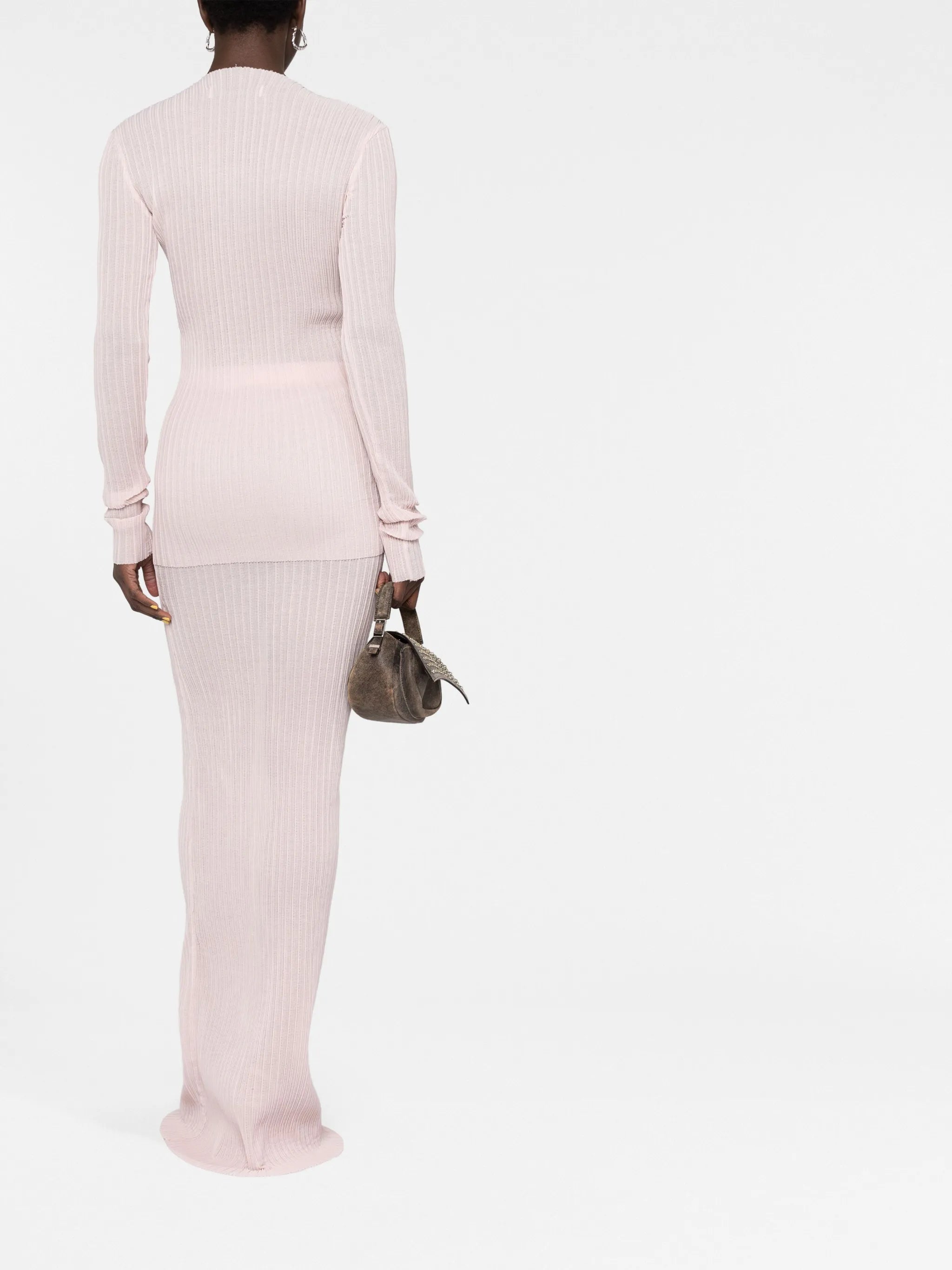 pleated long-sleeve top