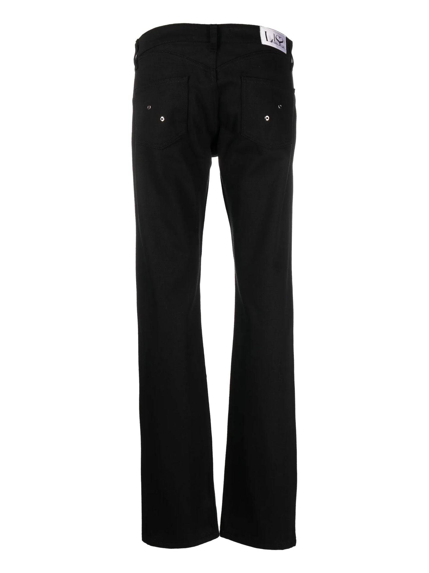 lace-up straight-leg jeans