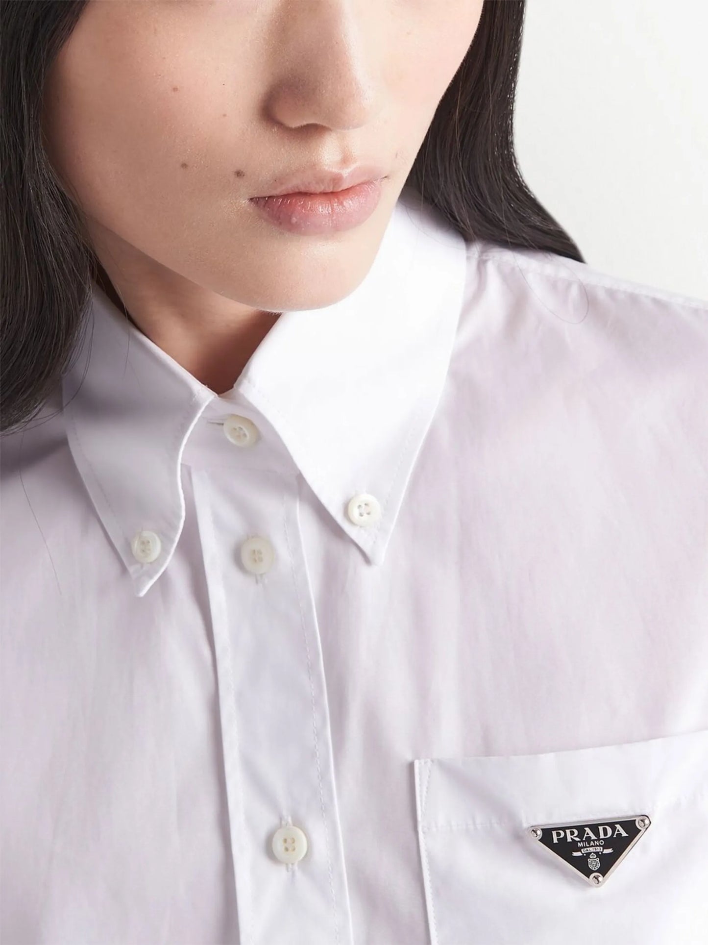 triangle-logo poplin shirt