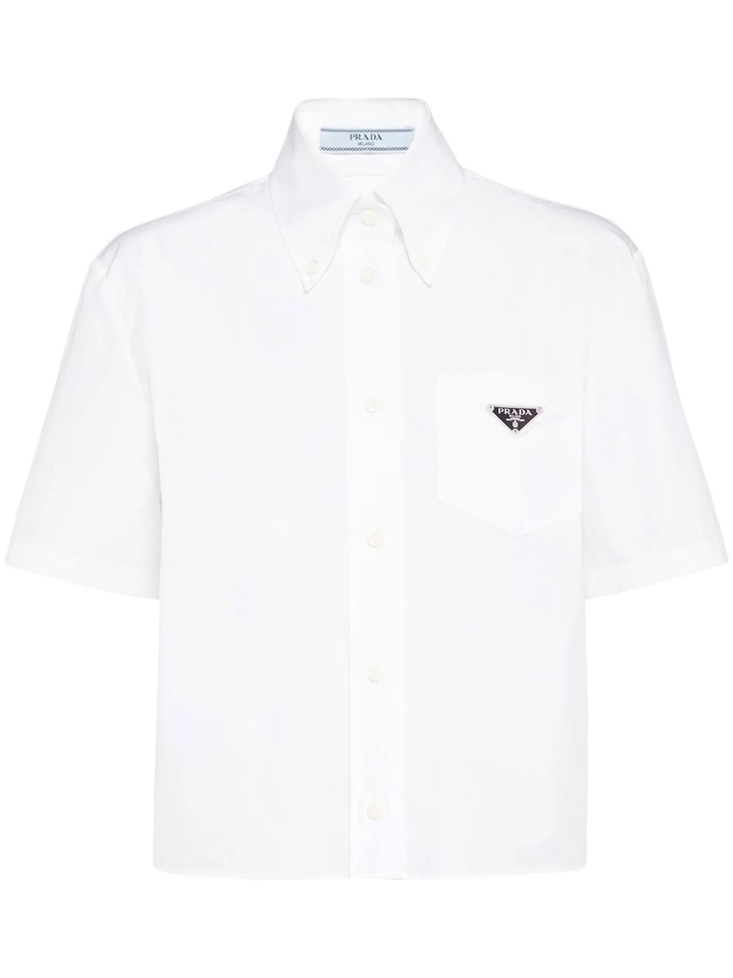triangle-logo poplin shirt