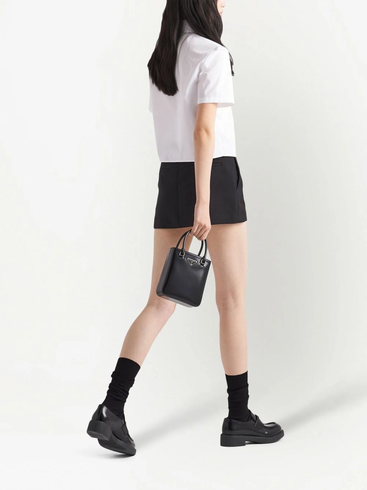 triangle-logo poplin shirt