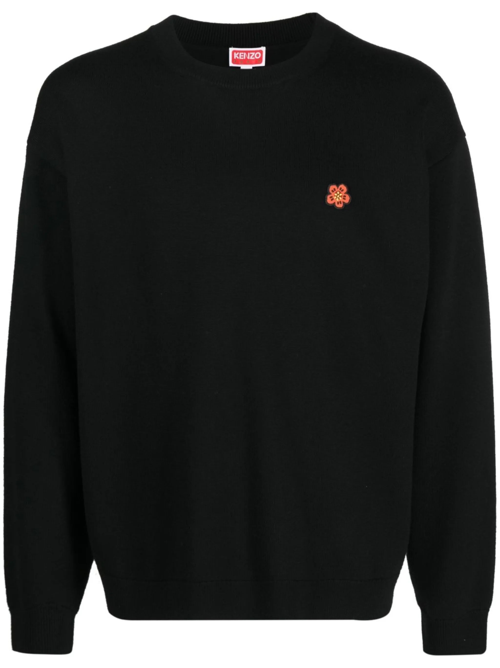 flower-patch crew-neck sweatshirt