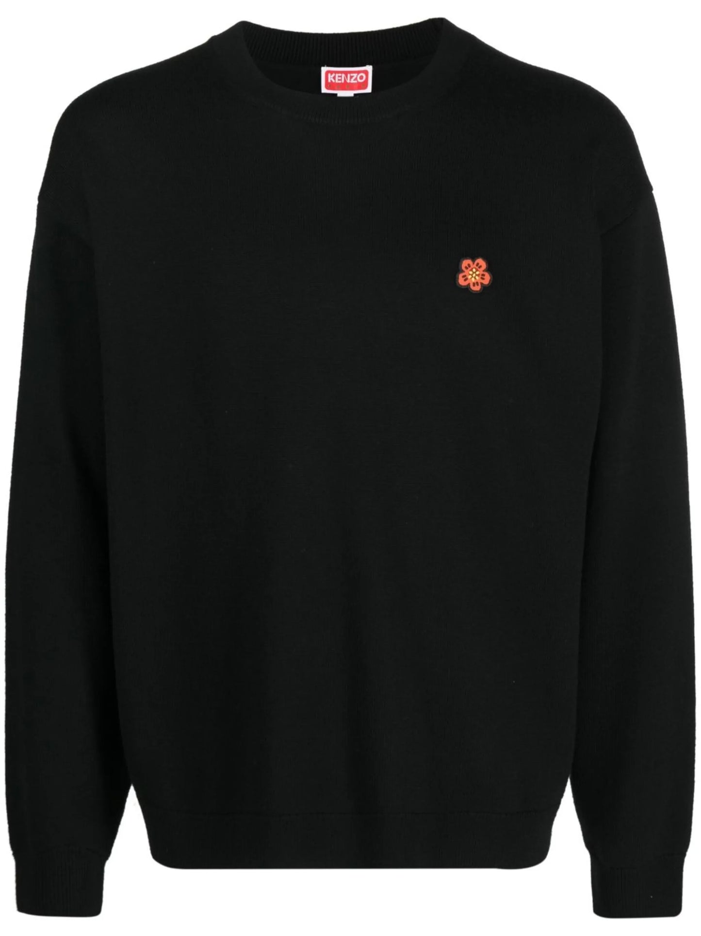 flower-patch crew-neck sweatshirt