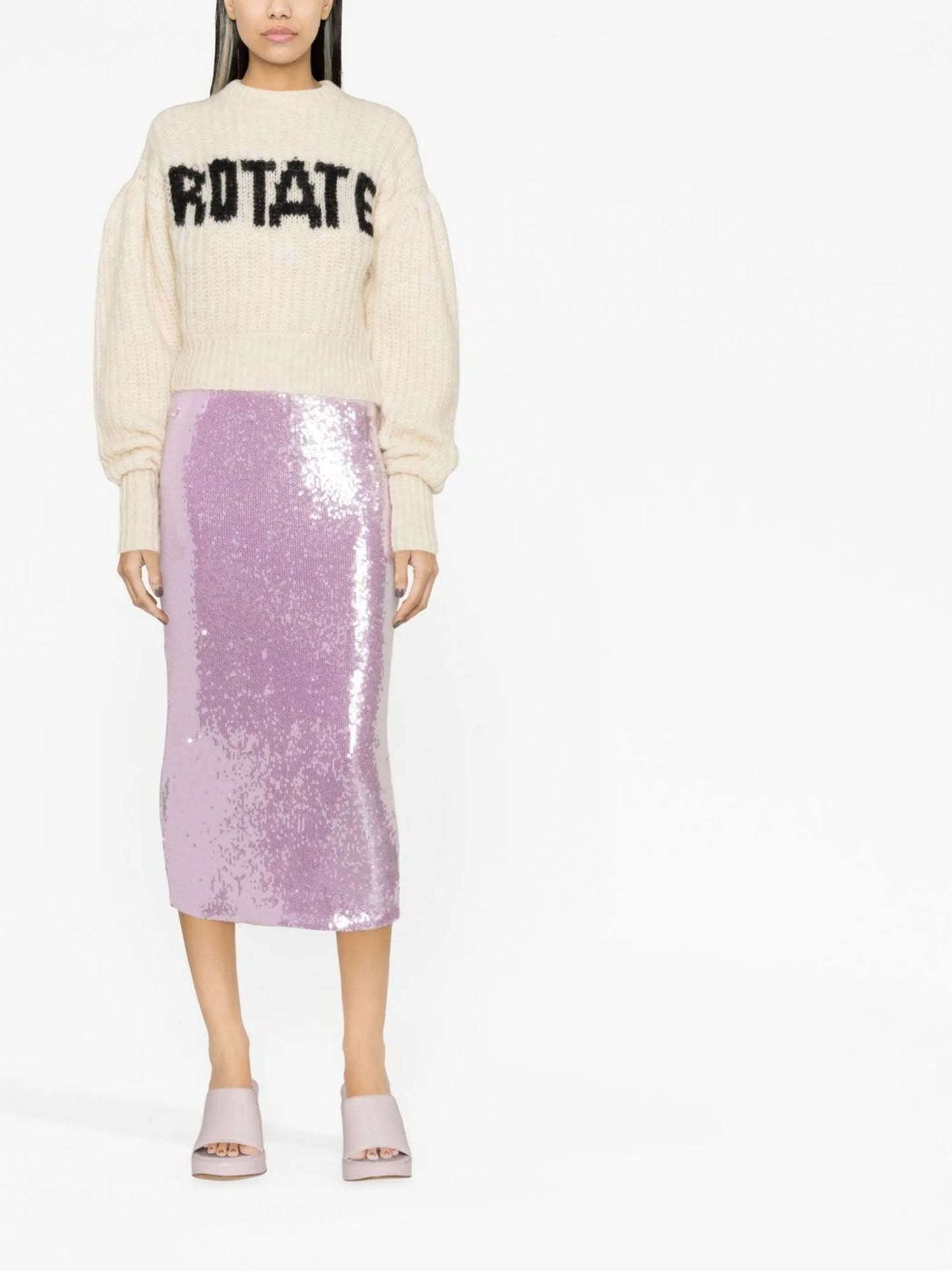 intarsia-logo cropped jumper