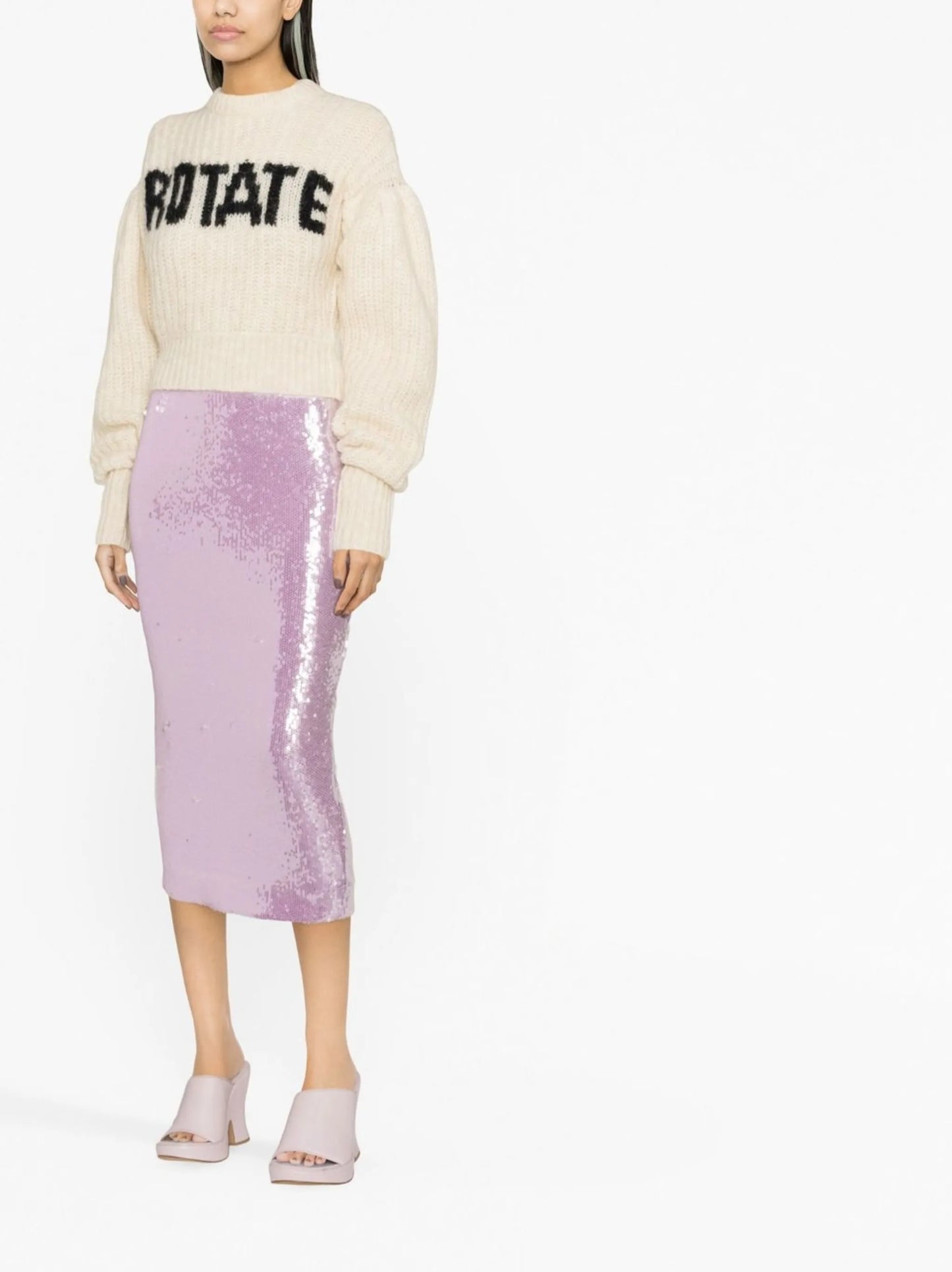 intarsia-logo cropped jumper