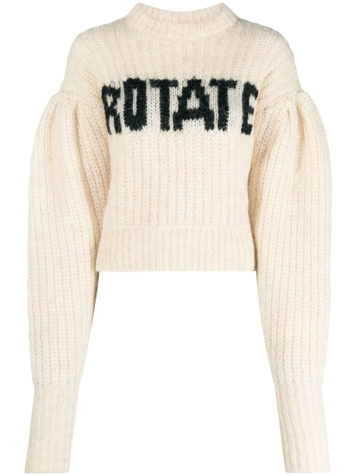 intarsia-logo cropped jumper