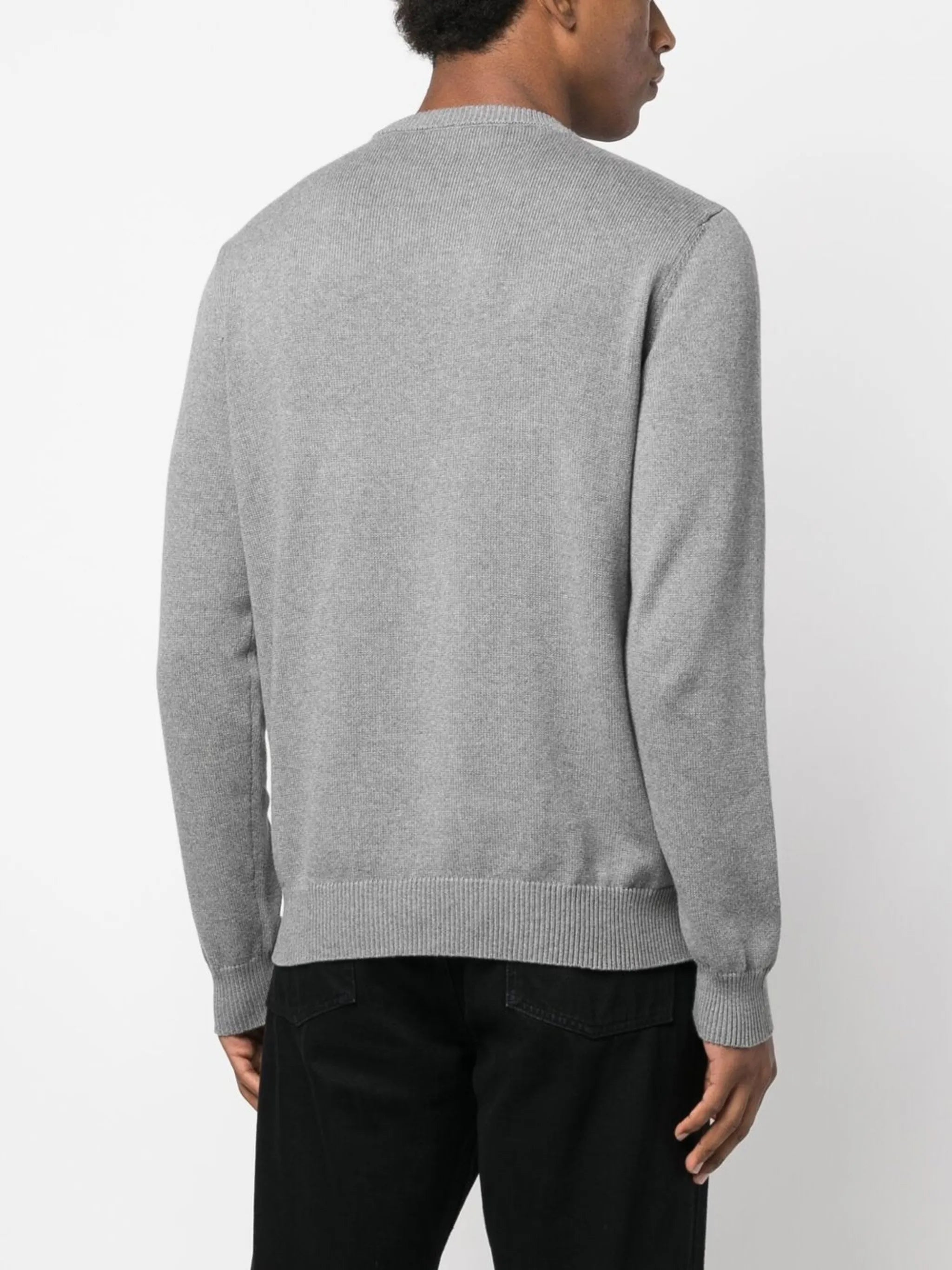 intarsia-knit crew neck jumper